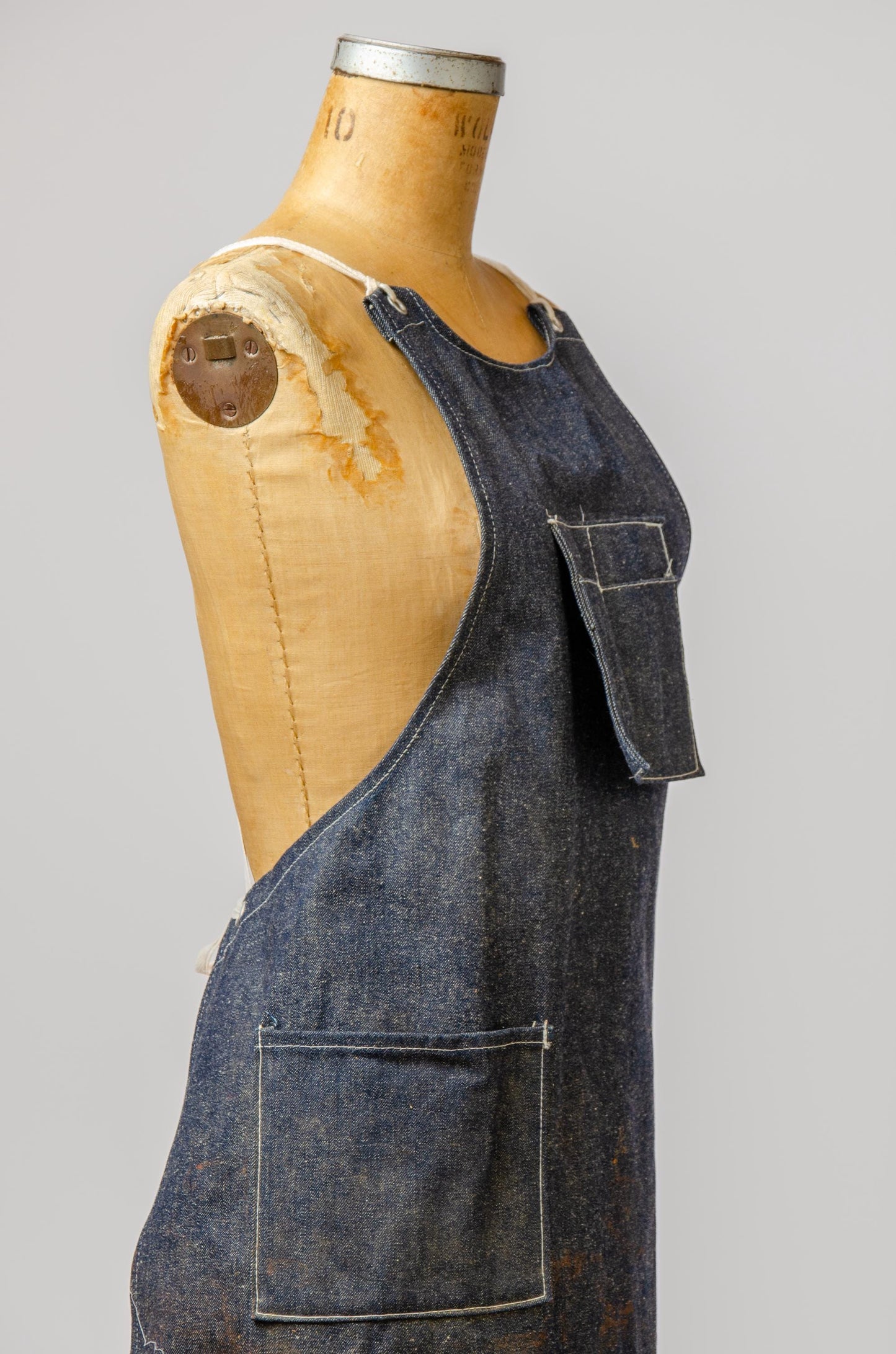 Vintage Dark Indigo Denim Shop Apron Workwear Garment