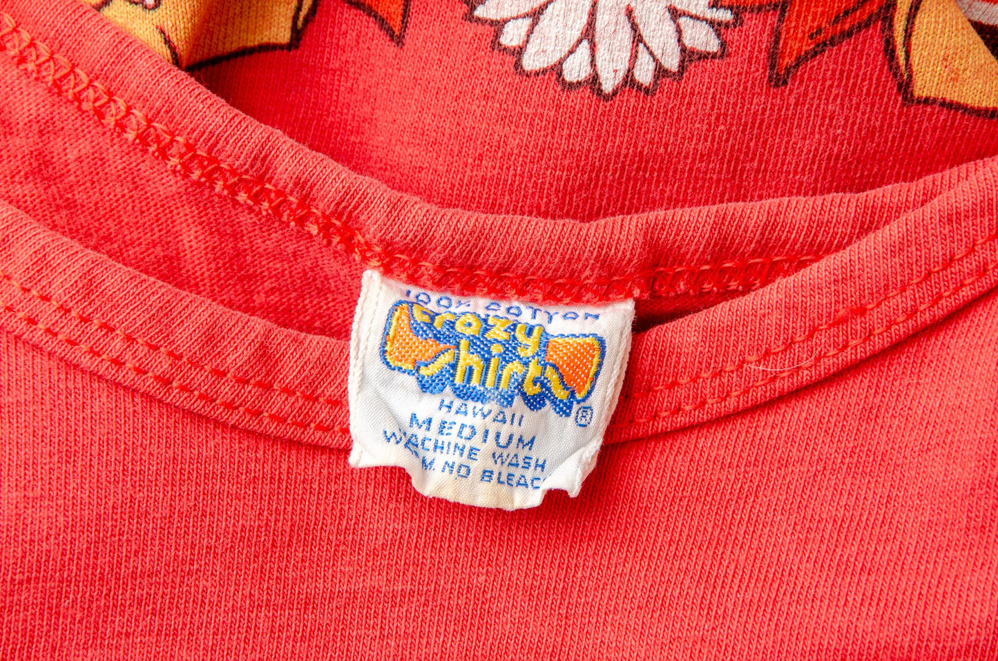1970s Hawaiia Floral Bouquet Red Cotton Surf Tank Top