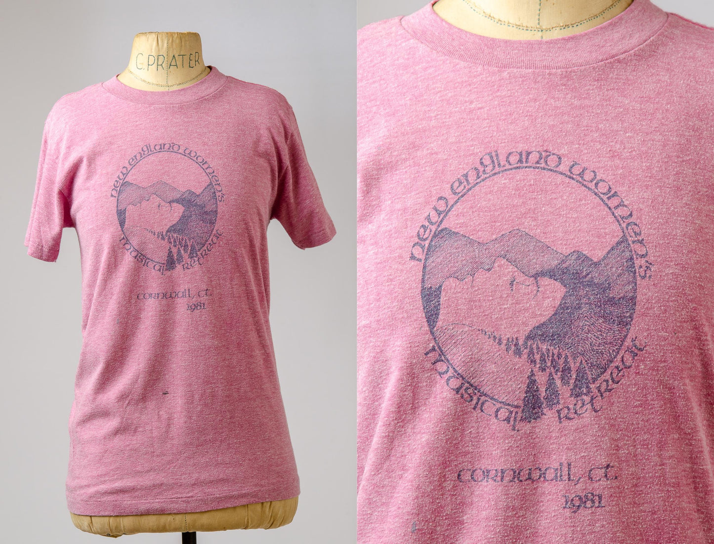 1982 Feminist New England Womens Musical Retreat Faded Purple T Shirt