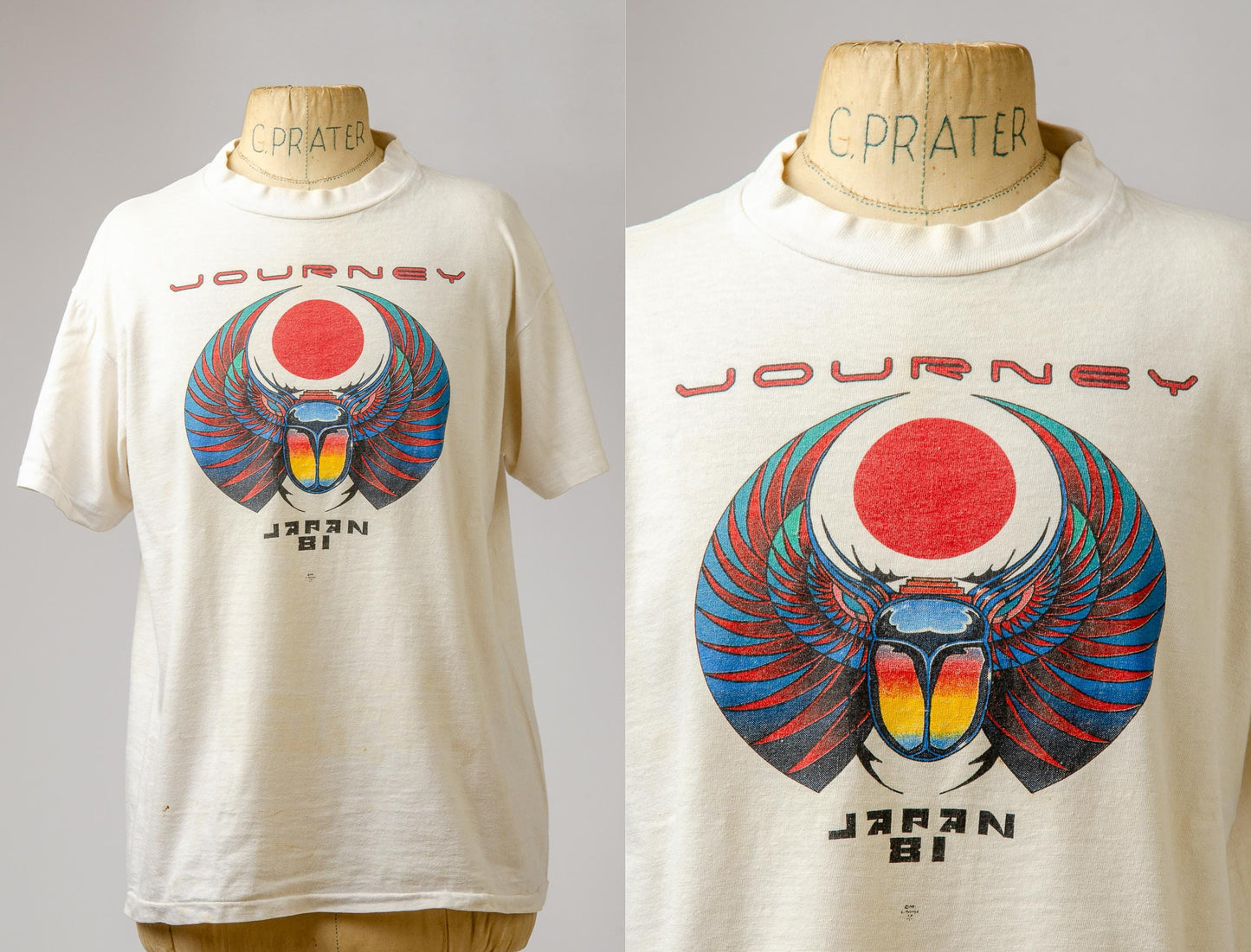 1981 Journey Scarab Japan Tour White Cotton T Shirt Rock Tee