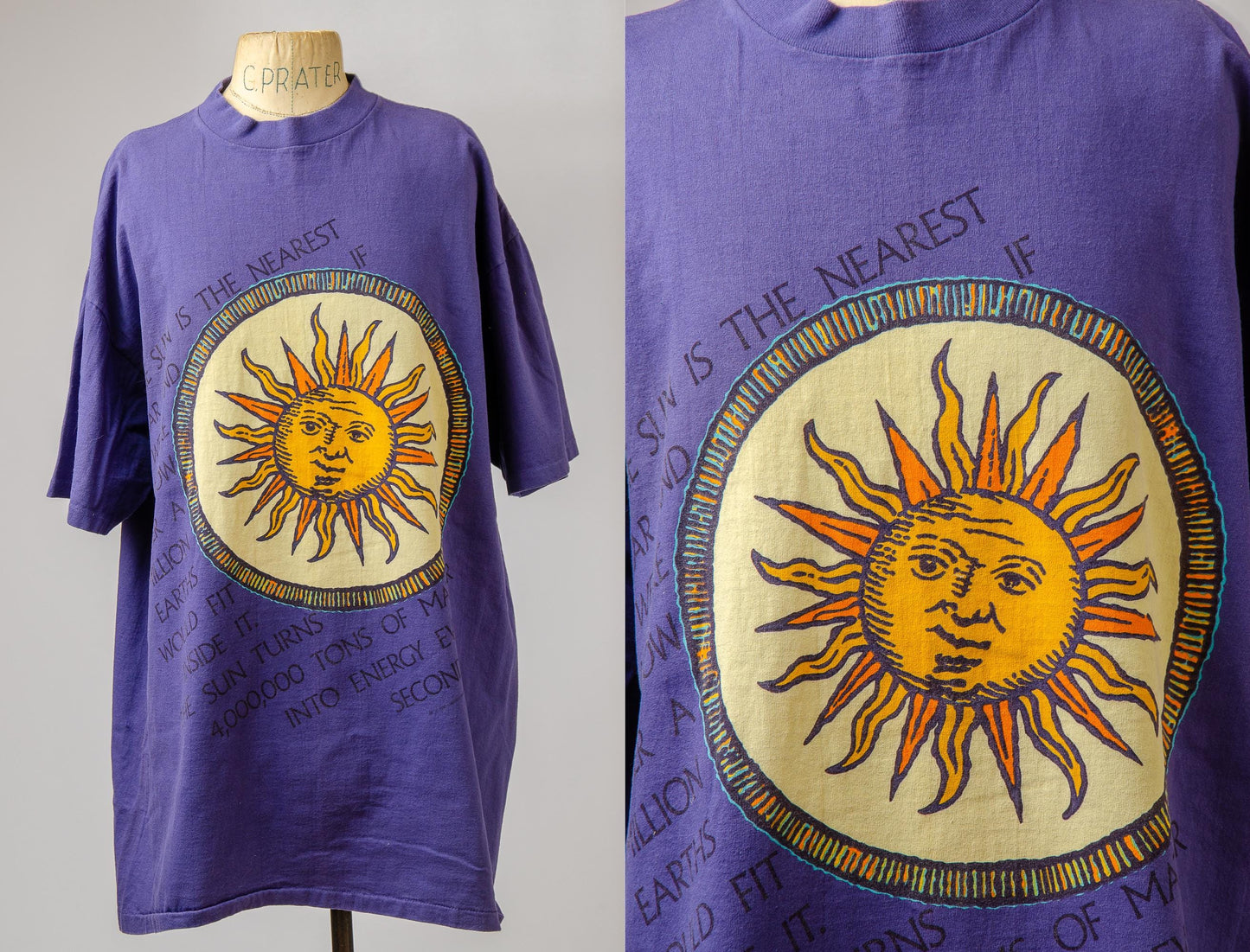90s Celestial Sun Liberty Graphics Cotton T Shirt