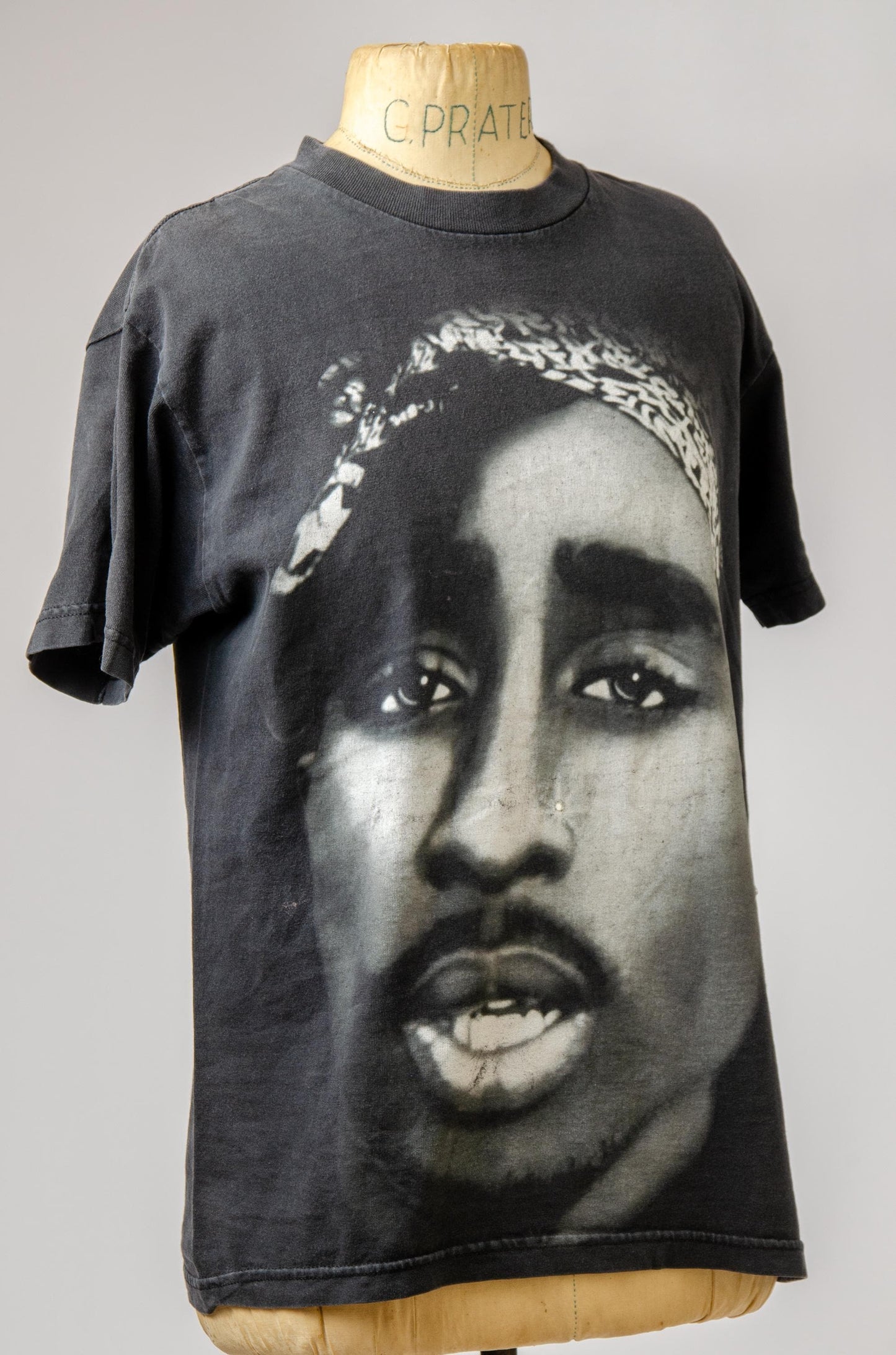 Vintage Tupac Airbrush Style 2Pac Black Cotton T Shirt