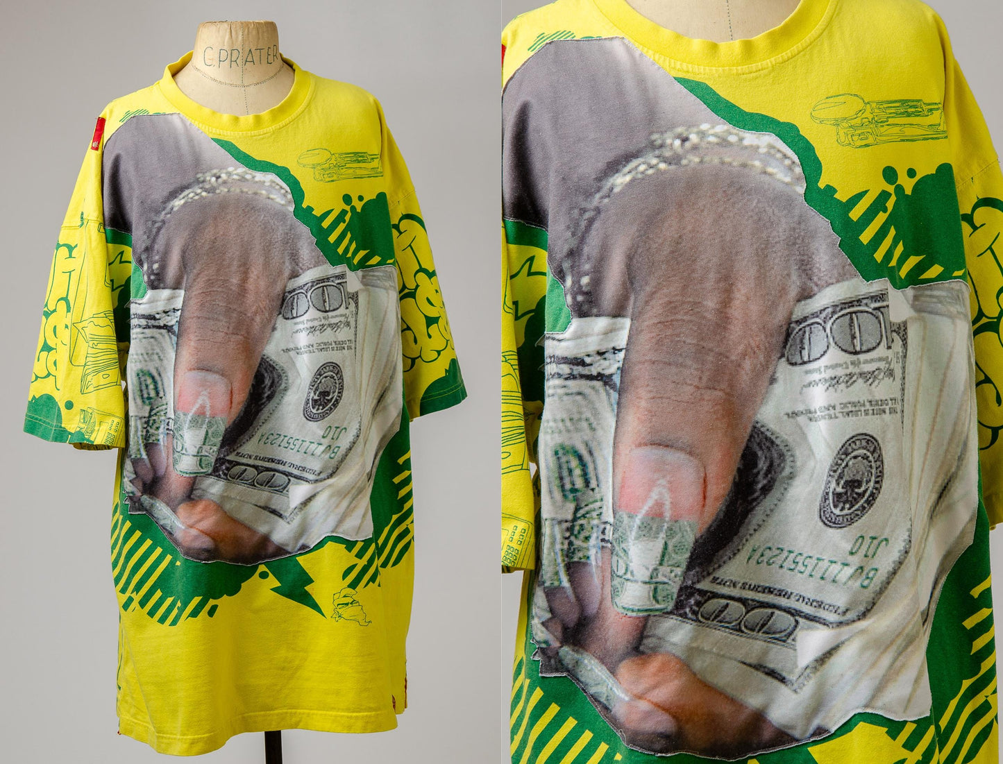 Vintage Dollar Bills Hip Hop All Over Print Stash House T Shirt