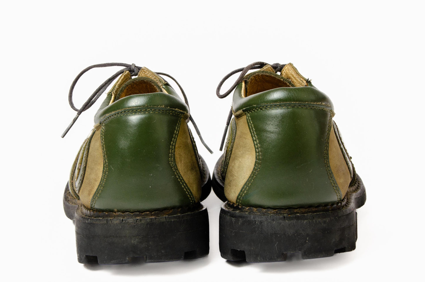 Vintage John Fluevog Angel Swirl Green Leather Shoes Mens 7.5 Women 9
