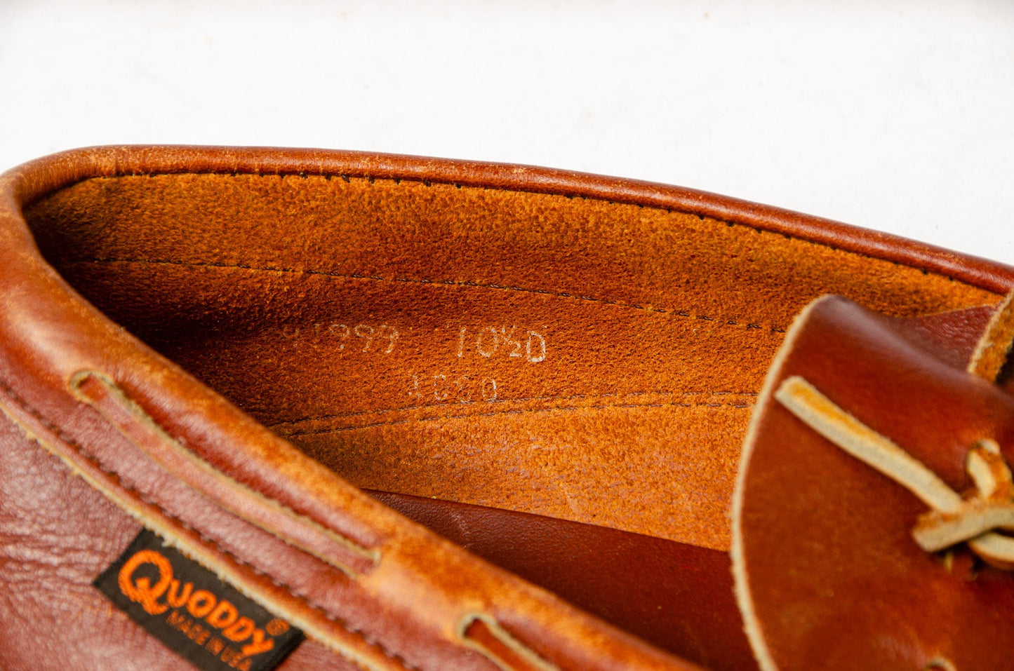 Vintage Quoddy Moccasin Slipper Thick Brown Leather Mens 10.5