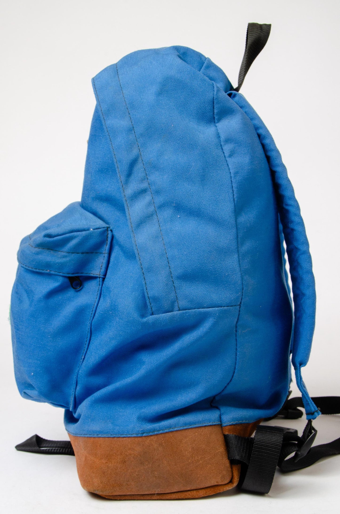 1970s Outdoor Products Backpack Blue Cordura Leather Bottom Rucksack Daypack