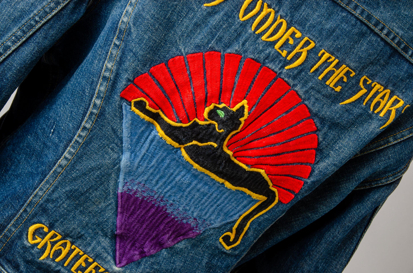 1980s Grateful Dead Cats Under the Stars Dark Indigo LEE Denim Jean Jacket