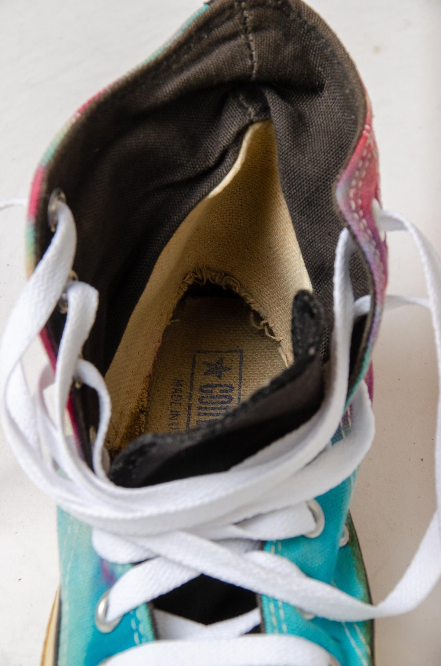 1980s Converse Made In USA Tie Dye Chuck Taylor High Top Allstars, Men 2.5 Women 4.5