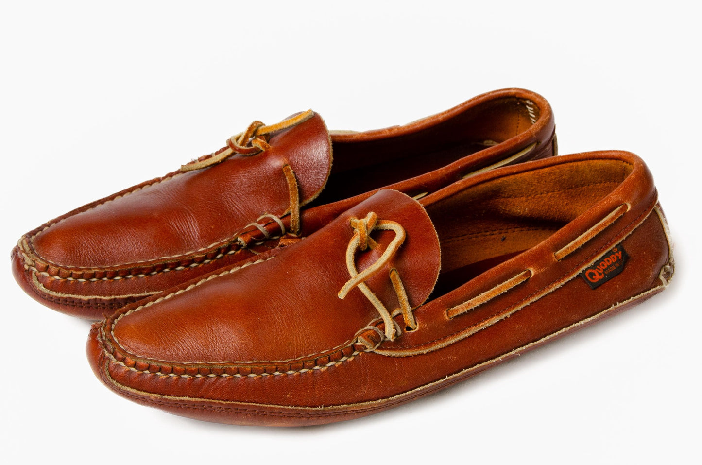 Vintage Quoddy Moccasin Slipper Thick Brown Leather Mens 10.5