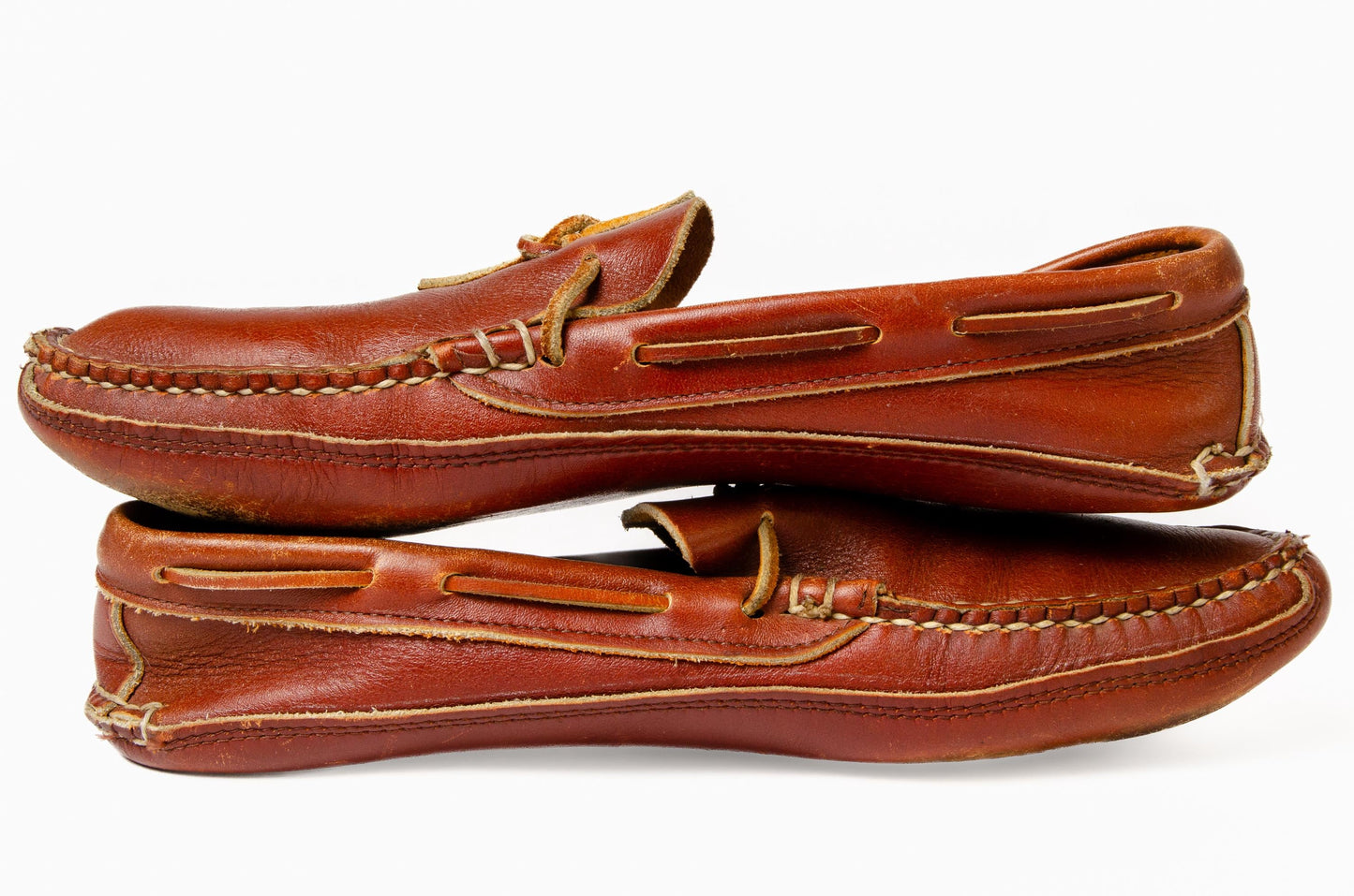 Vintage Quoddy Moccasin Slipper Thick Brown Leather Mens 10.5