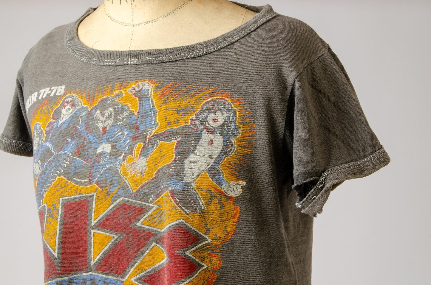 1977 KISS Distressed Cotton Glam Rock T Shirt