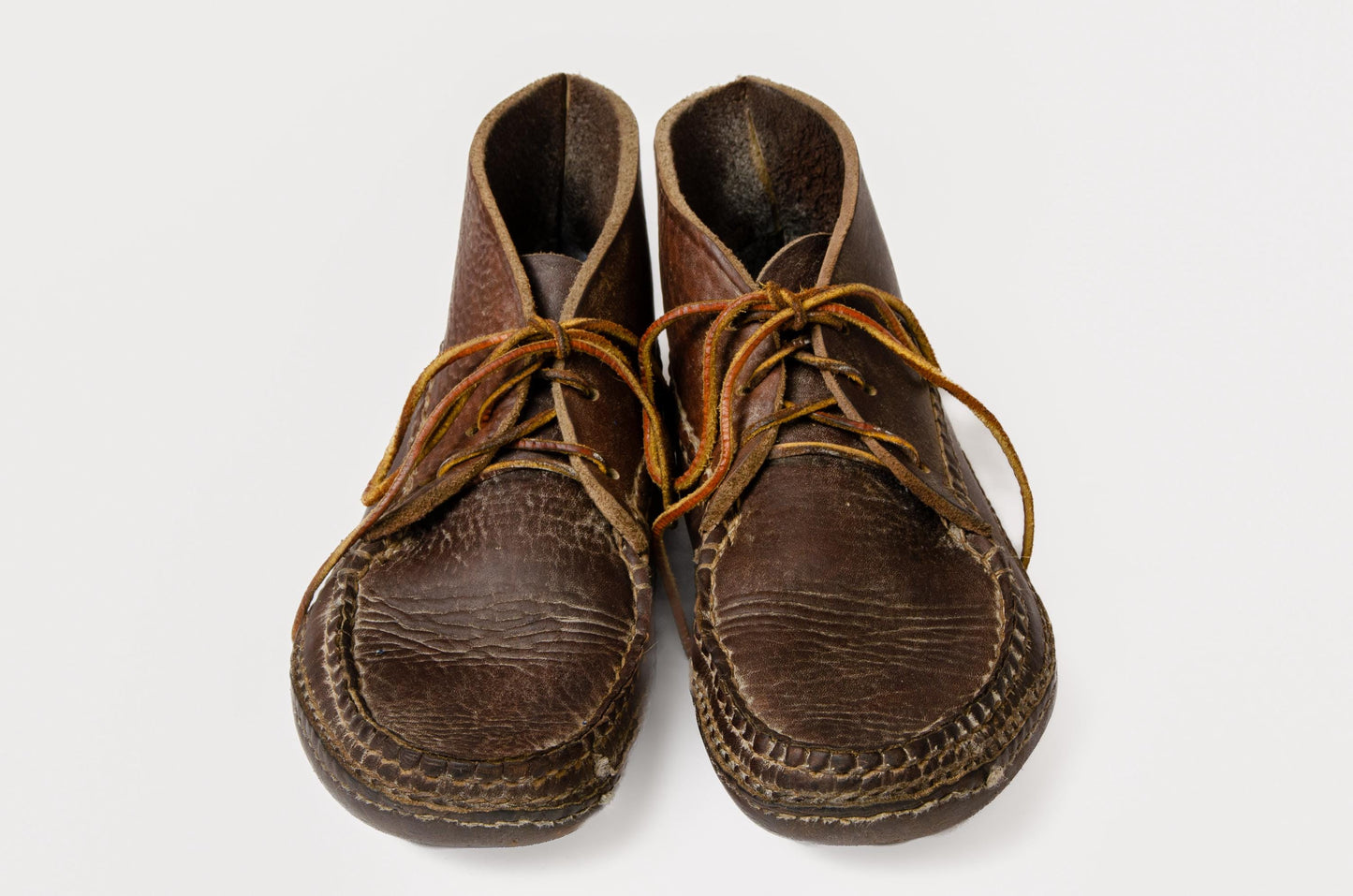 Vintage Moccasin Boot Handmade Thick Saddle Leather Ankle Boots Mens 9.5 - 10