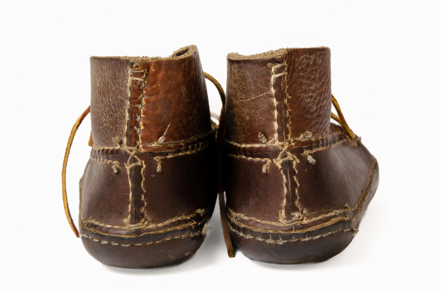 Vintage Moccasin Boot Handmade Thick Saddle Leather Ankle Boots Mens 9.5 - 10
