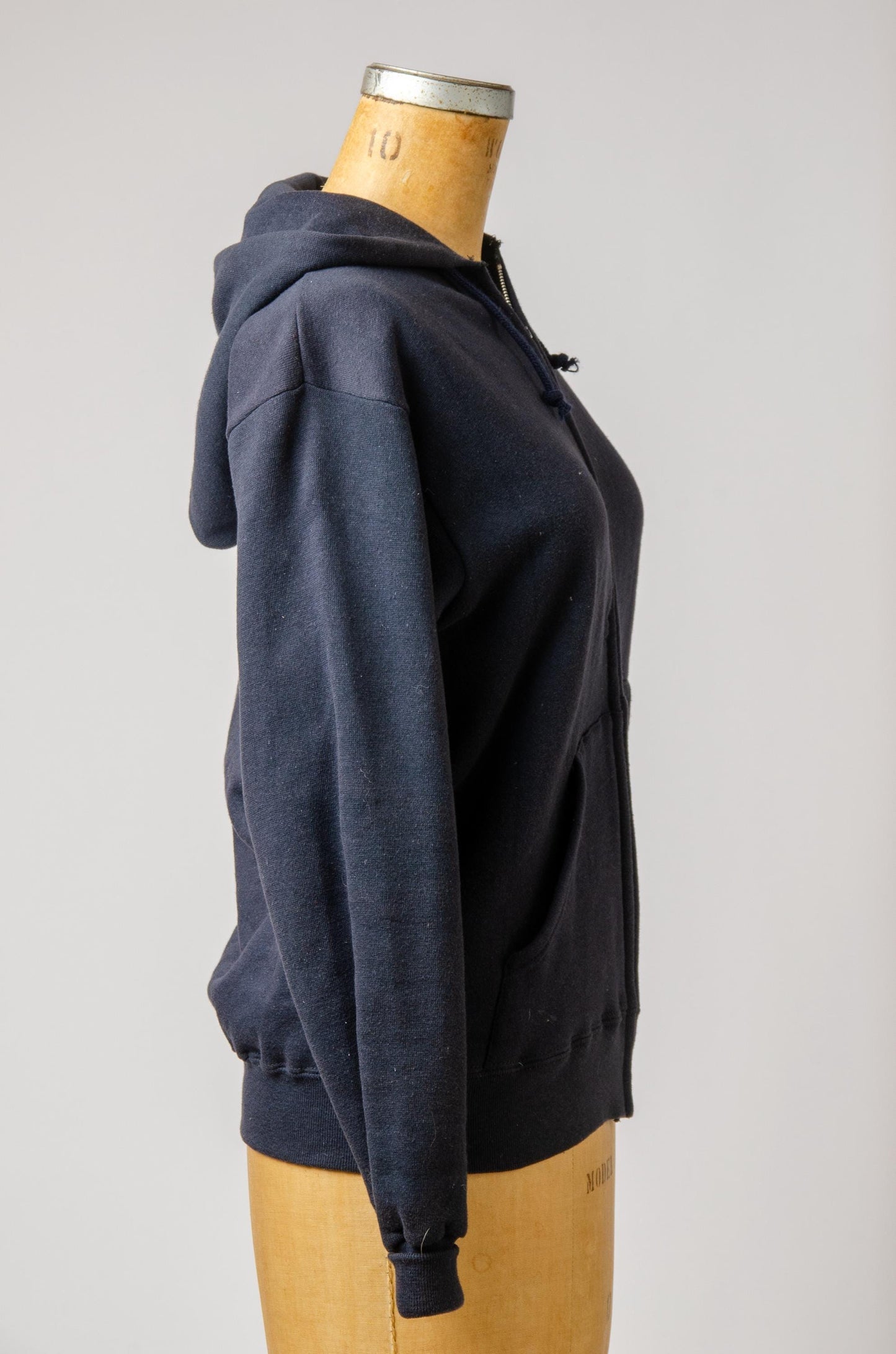 Vintage Zip Up Sweatshirt Chill Chasers Navy Blue Hooded Cotton Hoodie