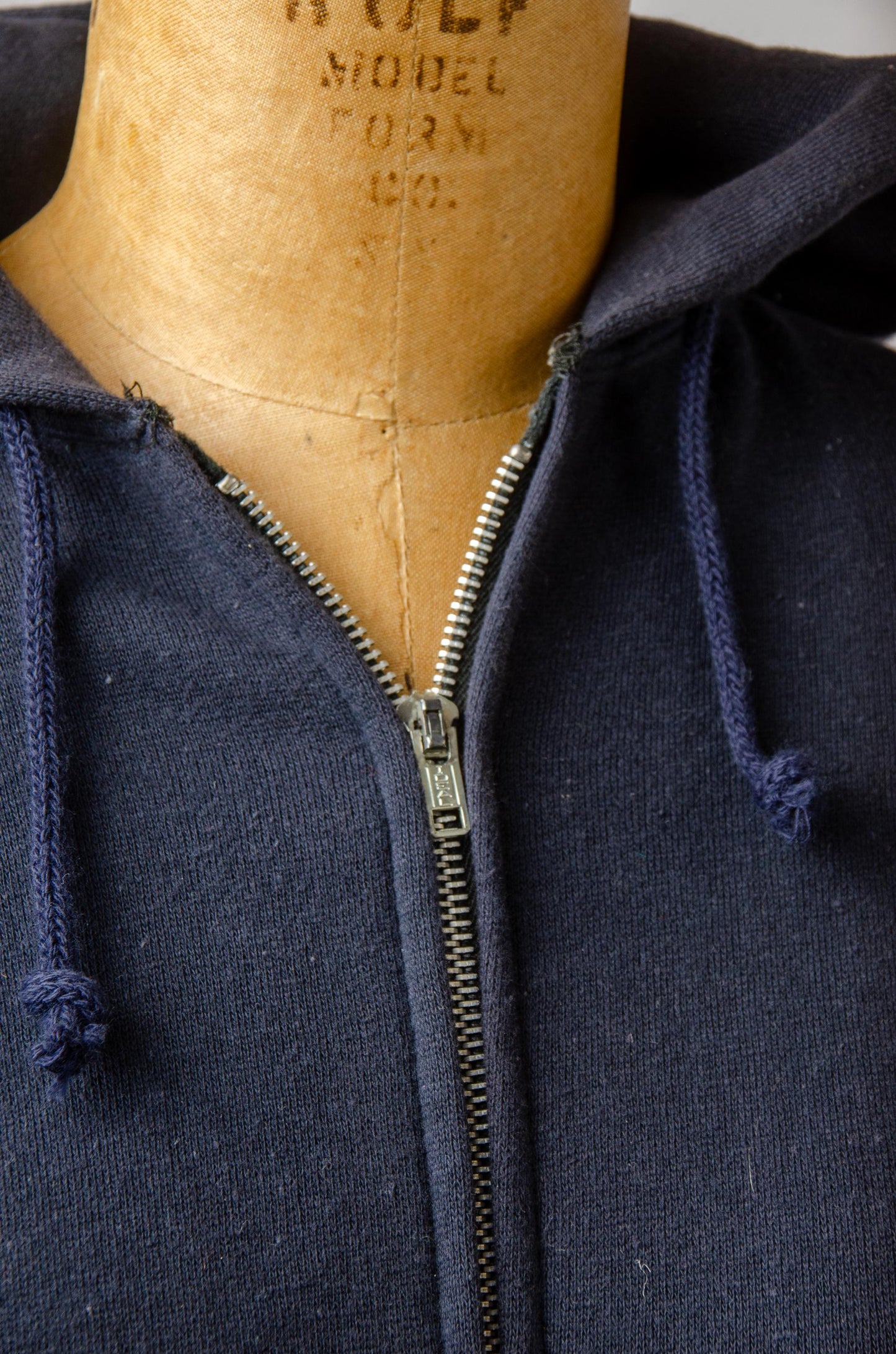Vintage Zip Up Sweatshirt Chill Chasers Navy Blue Hooded Cotton Hoodie