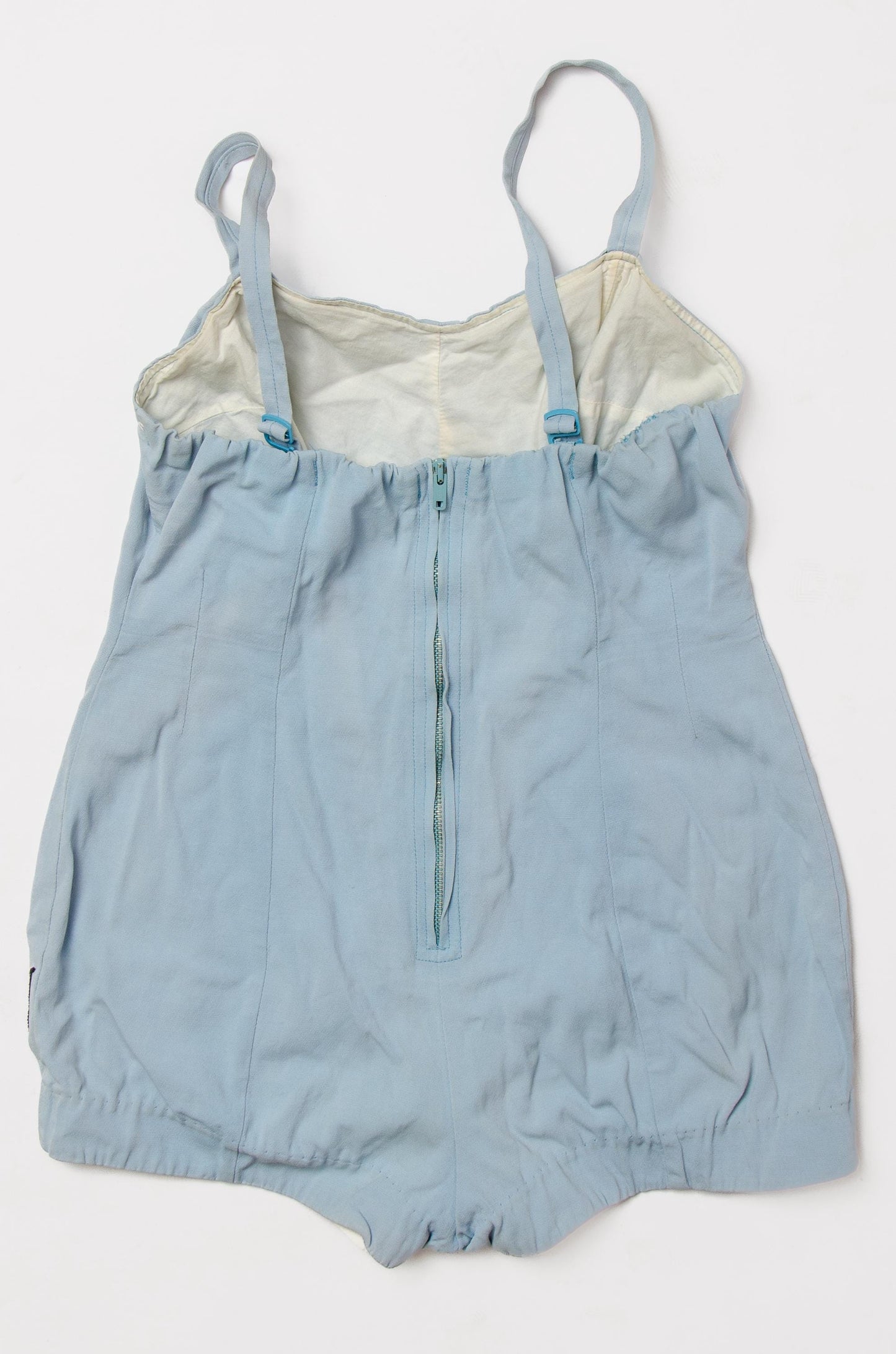 1940s Jantzen Swimsuit Powder Blue Sweetheart Pin Up One Piece Playsuit Large