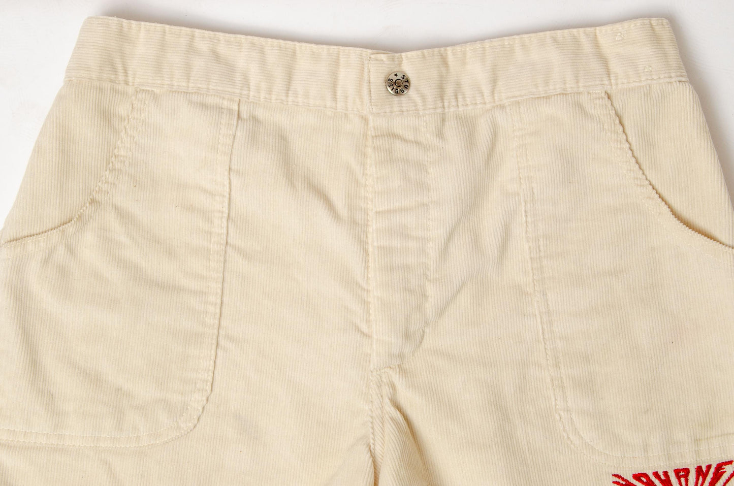1983 Journey Tour White Corduroy Surf Shorts