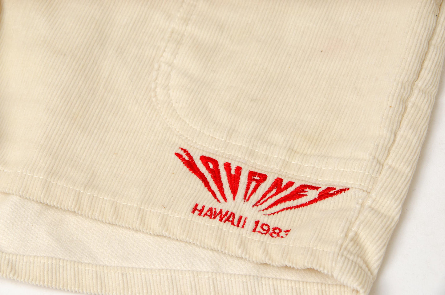1983 Journey Tour White Corduroy Surf Shorts