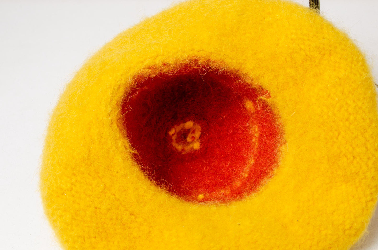 1970s Mohair Knit Wide Brim Fuzzy Sunshine Rasta Hat
