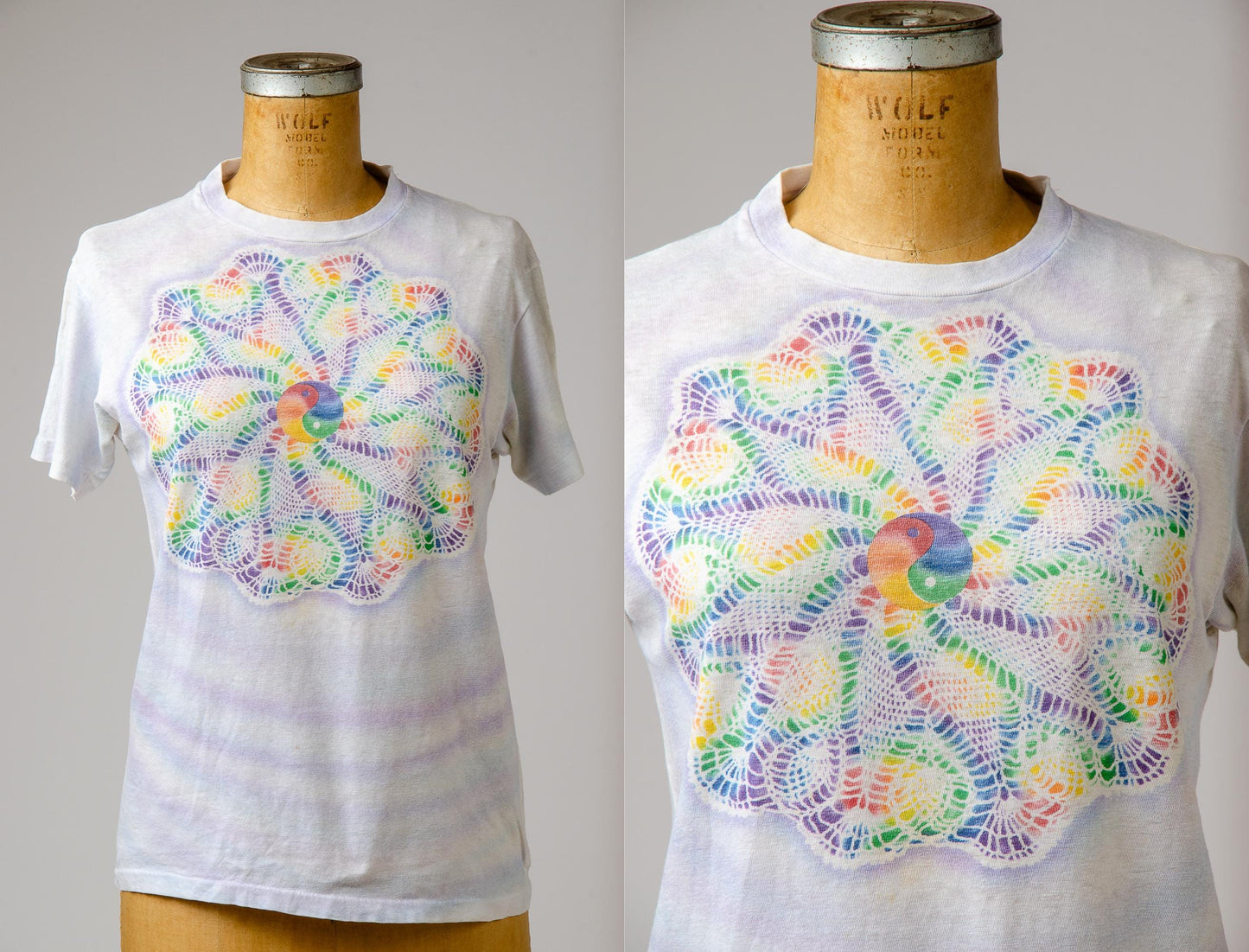 1980s Airbrush Yin Yang Mandala Hippie T Shirt