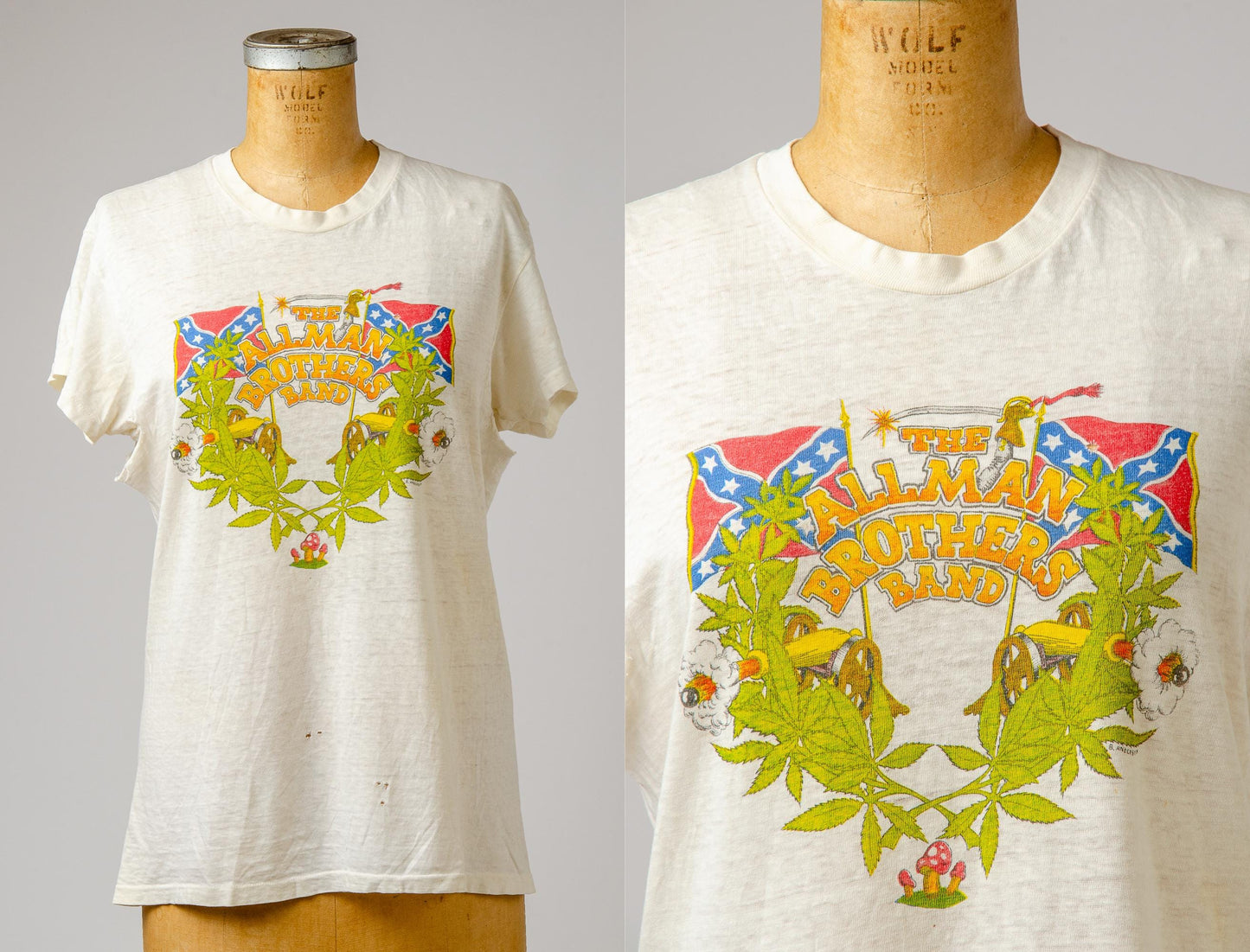 1970s Allman Brothers Band Mushroom & Marijuana Distressed T Shirt