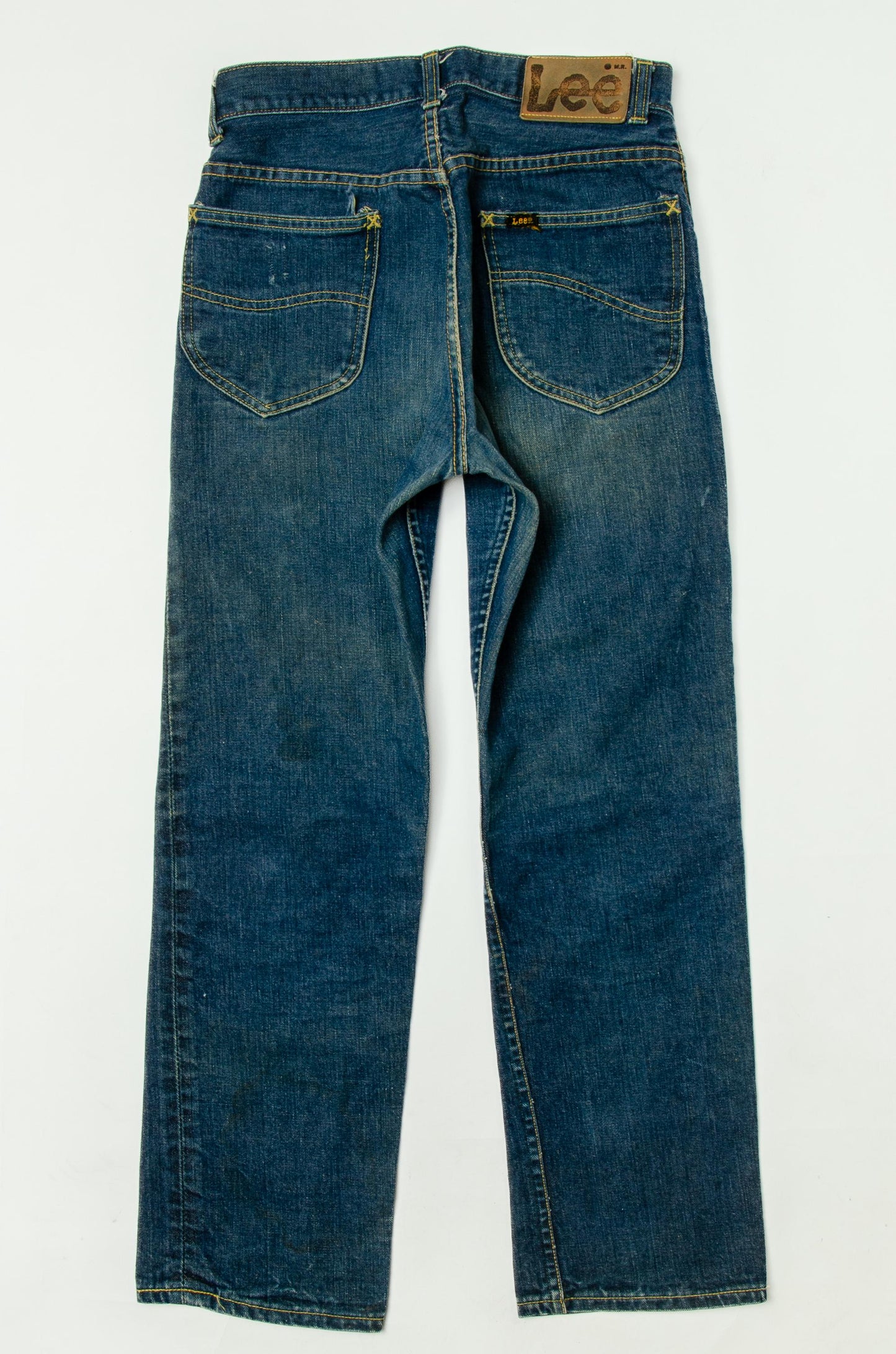 1960s LEE Riders Black Label USA Dark Indigo Denim Ranch Jeans 28 x 28