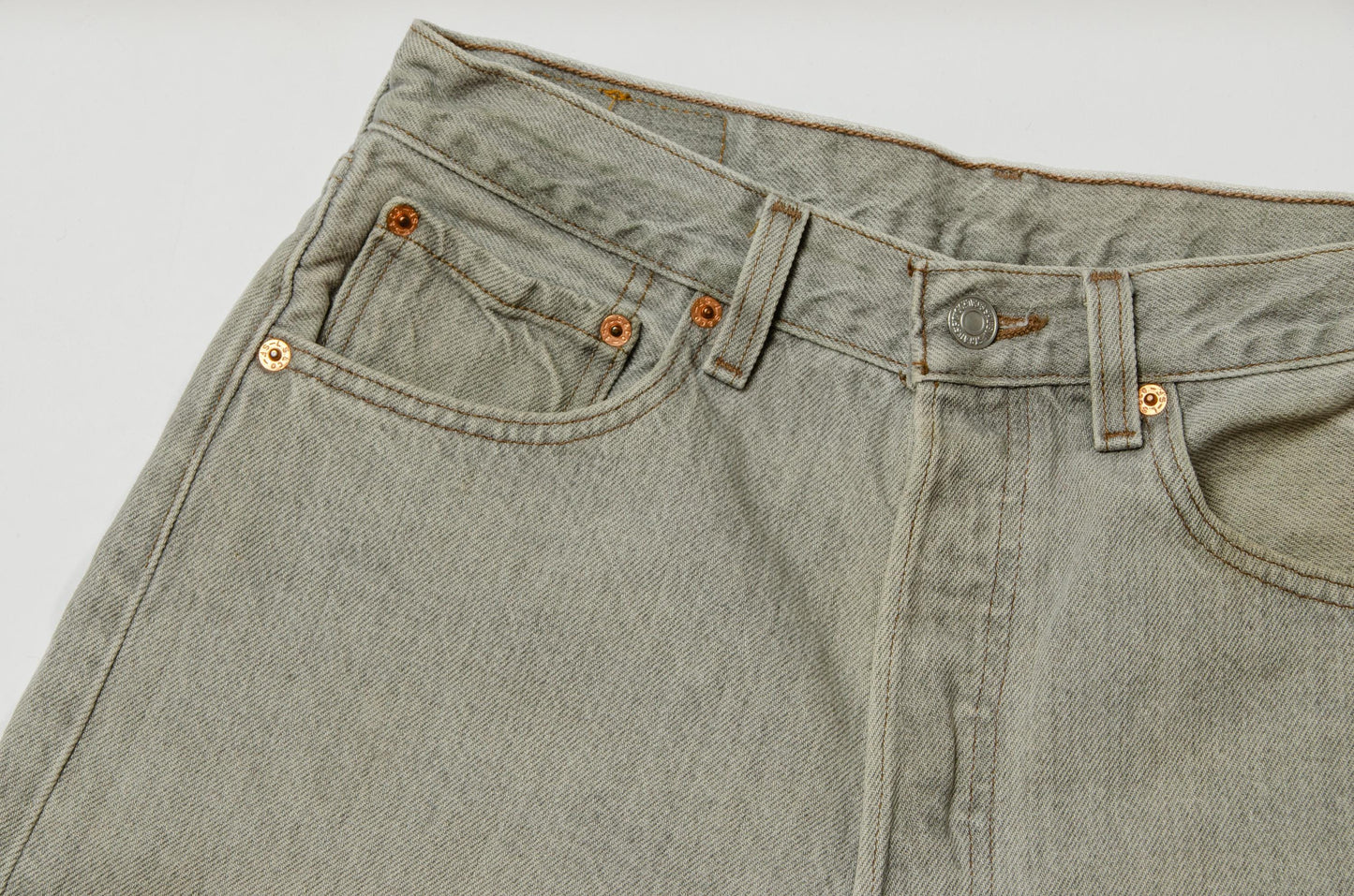 Vintage Levis 501 Cut Off Shorts Grey Denim Frayed USA Jean Shorts W 30