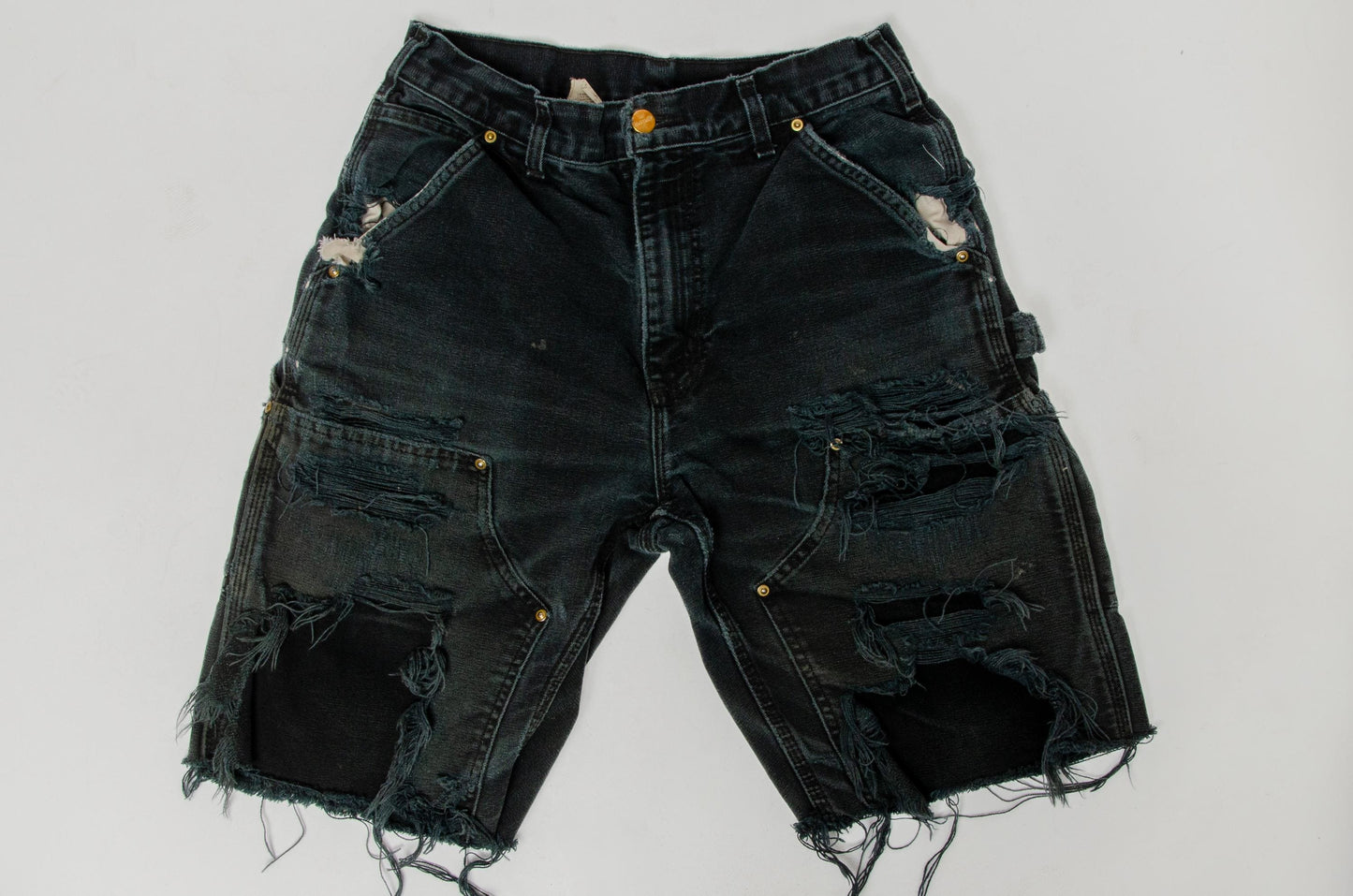 Vintage Carhartt Distressed Black Cut Off Shorts W 30