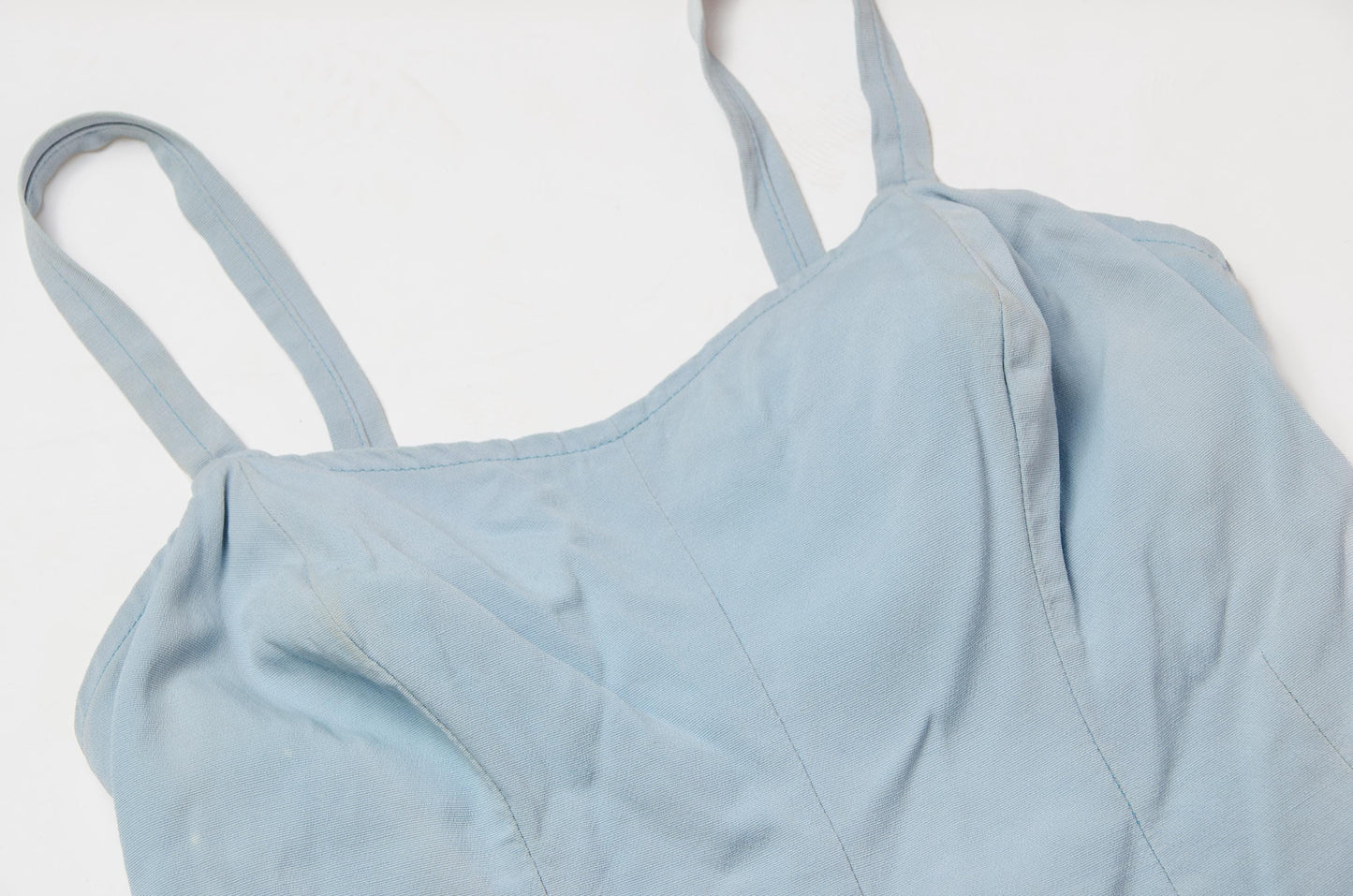 1940s Jantzen Swimsuit Powder Blue Sweetheart Pin Up One Piece Playsuit Large