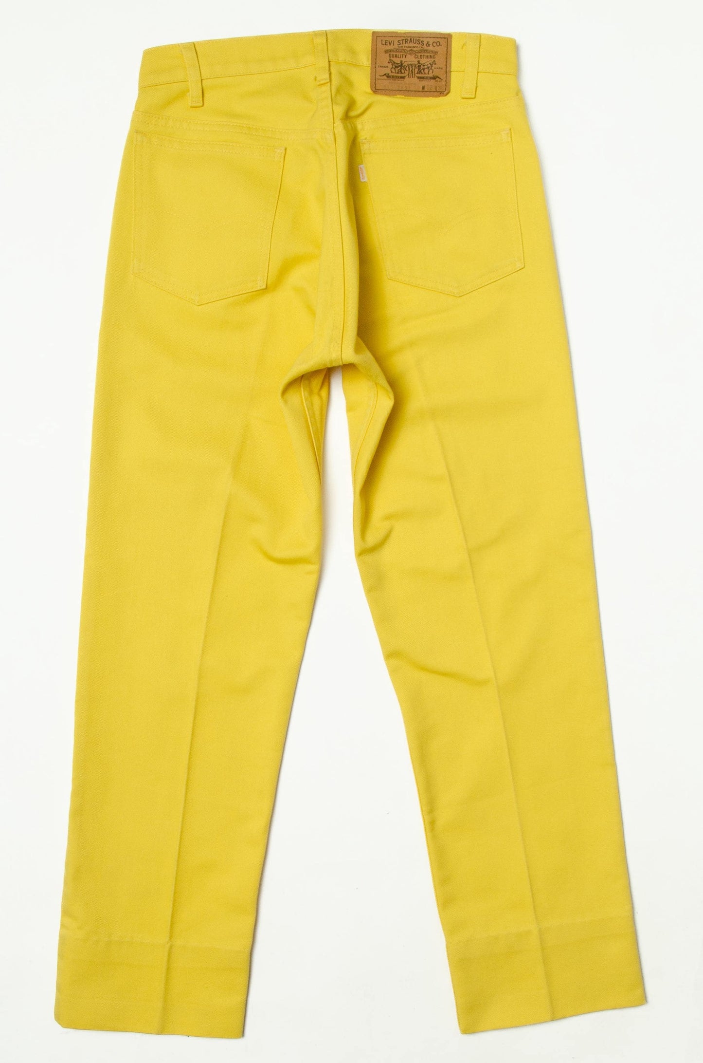 1970s Levis 505 Yellow Denim High Waisted Tapered Leg Jeans 31 x 29
