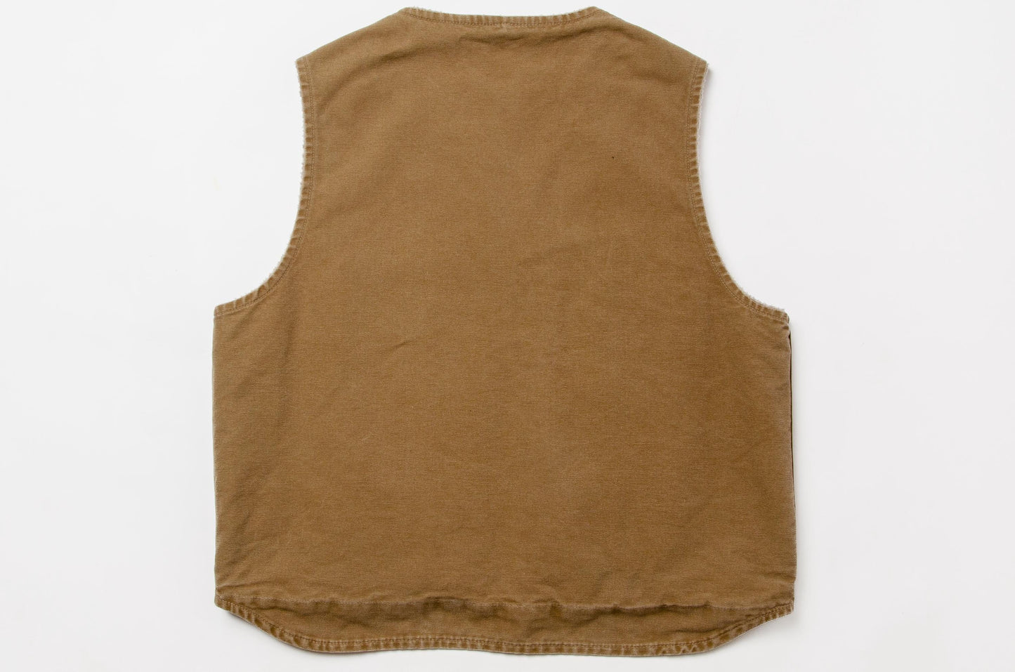 90s Carhartt Sherpa Vest Fleece Lined Heavy Denim Brown XL