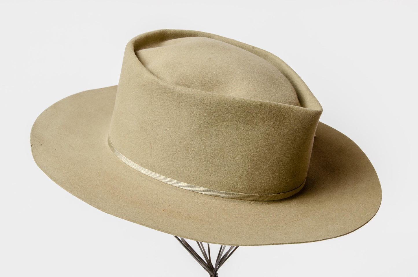 1950s Stetson Twenty Five Open Road Beige Fur Felt Ranch Worn Cowboy Hat 7