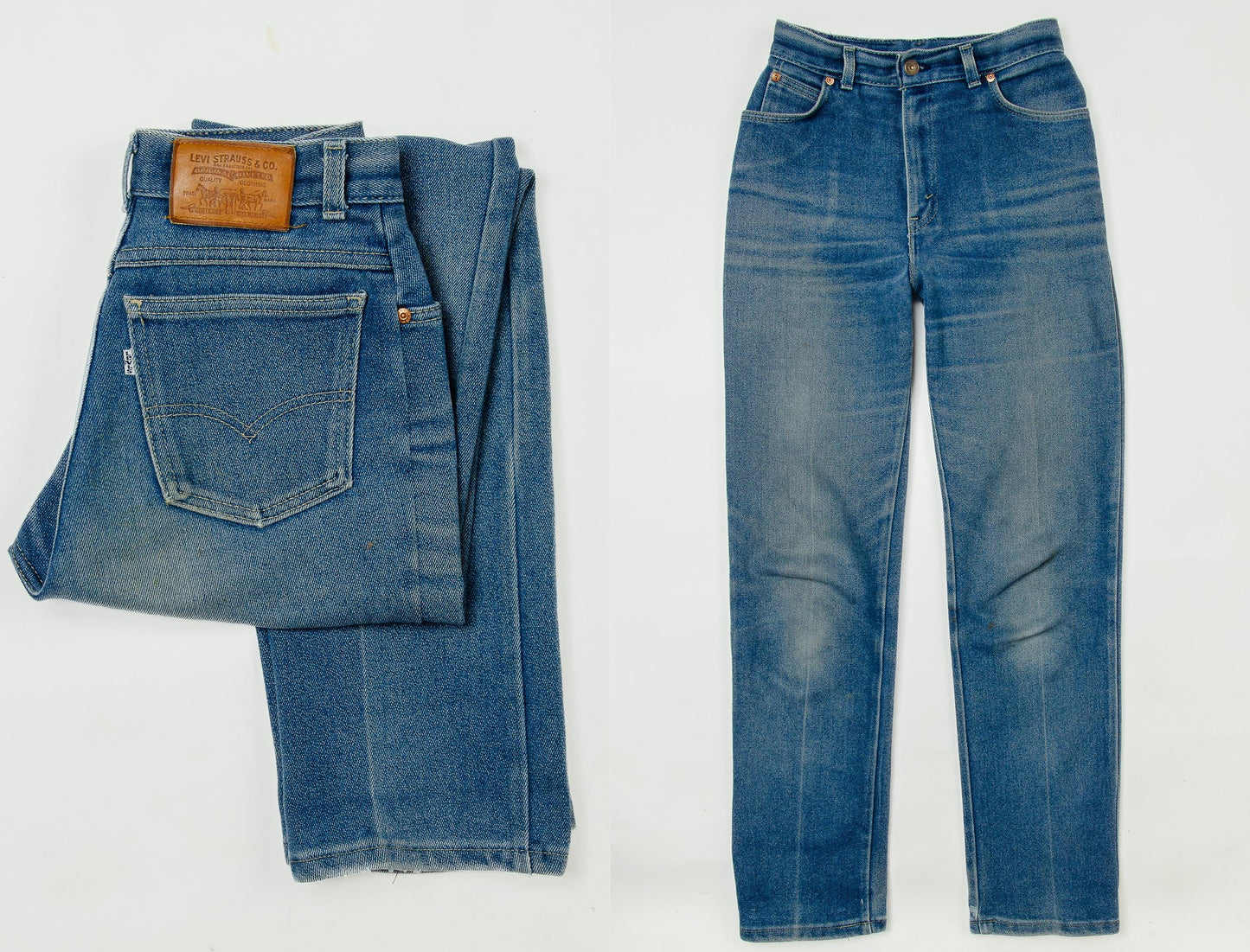 1970s Levis White Tag High Waisted USA Tapered Mom Jeans 27 x 30.5
