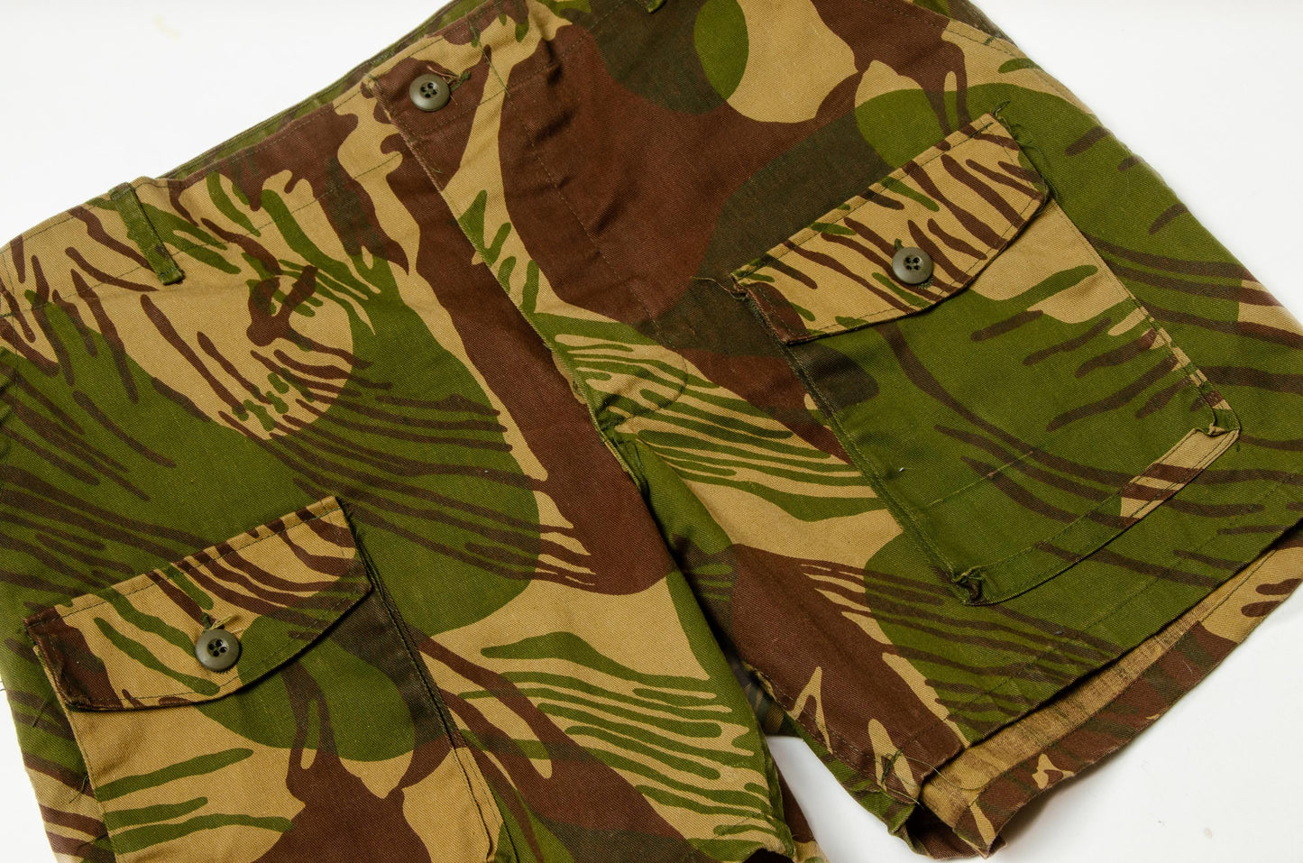 1970s Camo Shorts Rhodesian Cotton Camouflage Cargo Shorts W 39