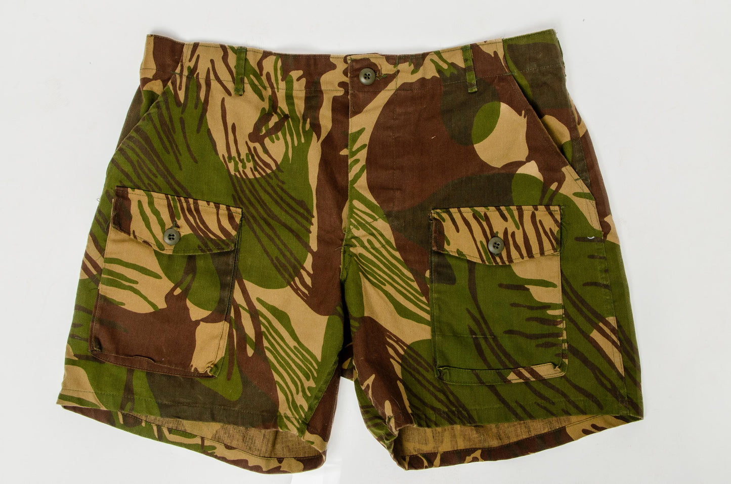 1970s Camo Shorts Rhodesian Cotton Camouflage Cargo Shorts W 39