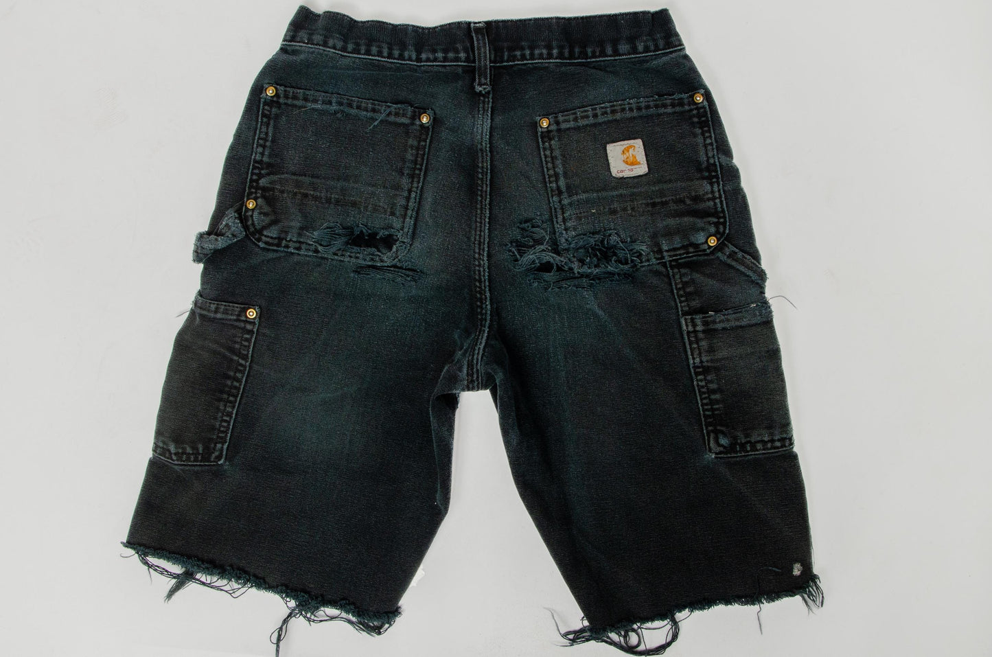 Vintage Carhartt Distressed Black Cut Off Shorts W 30