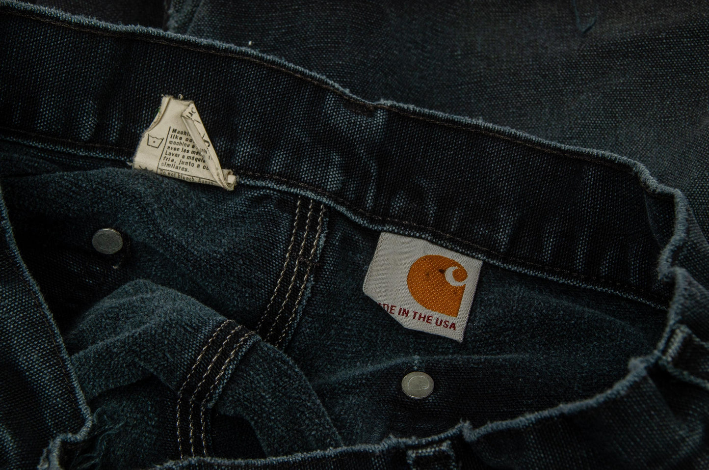 Vintage Carhartt Distressed Black Cut Off Shorts W 30