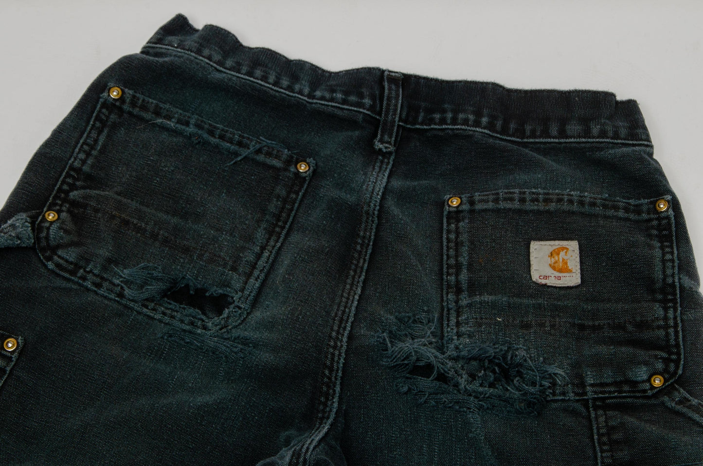 Vintage Carhartt Distressed Black Cut Off Shorts W 30