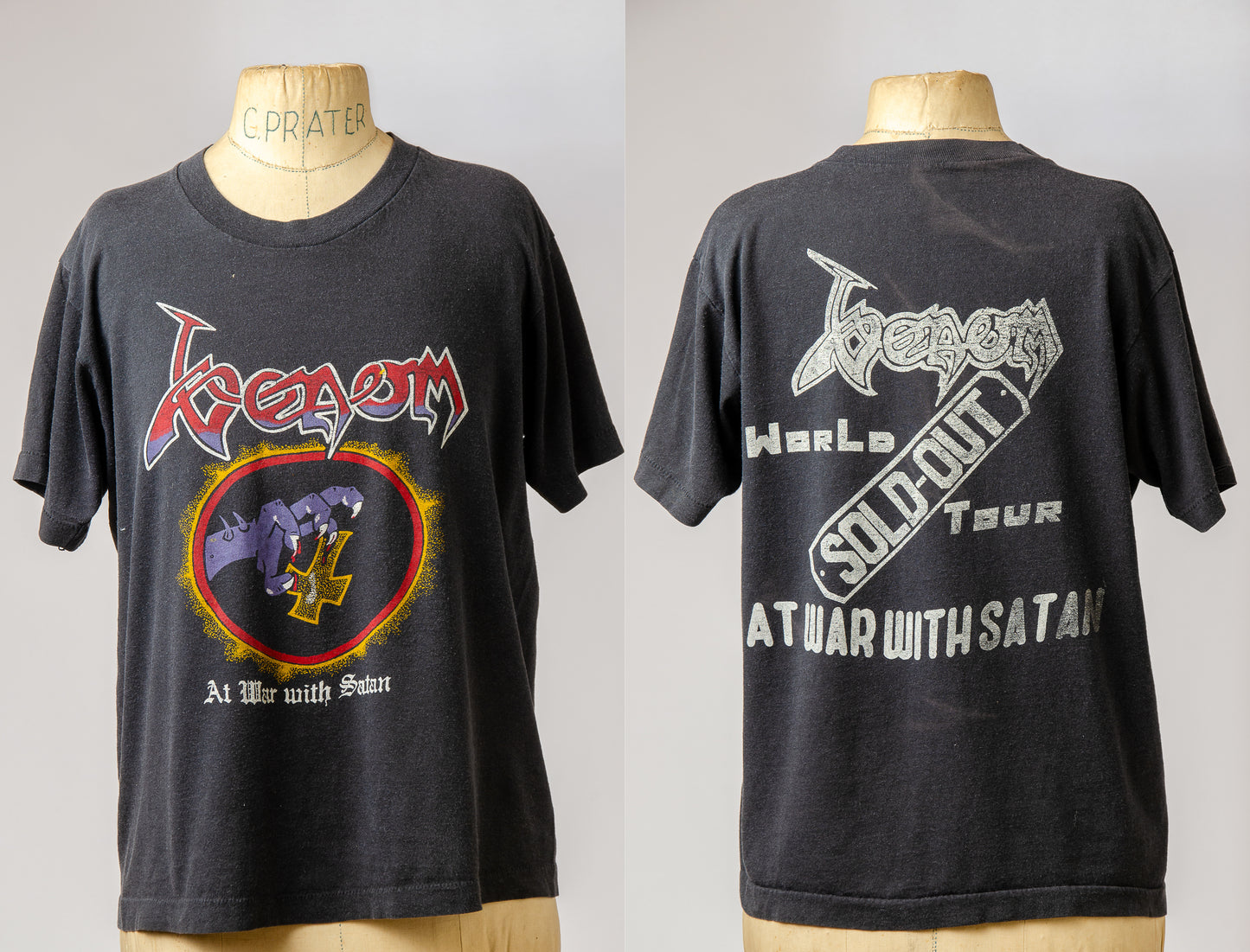1980s VENOM At War with Satan Word Tour Early Metal T Shirt