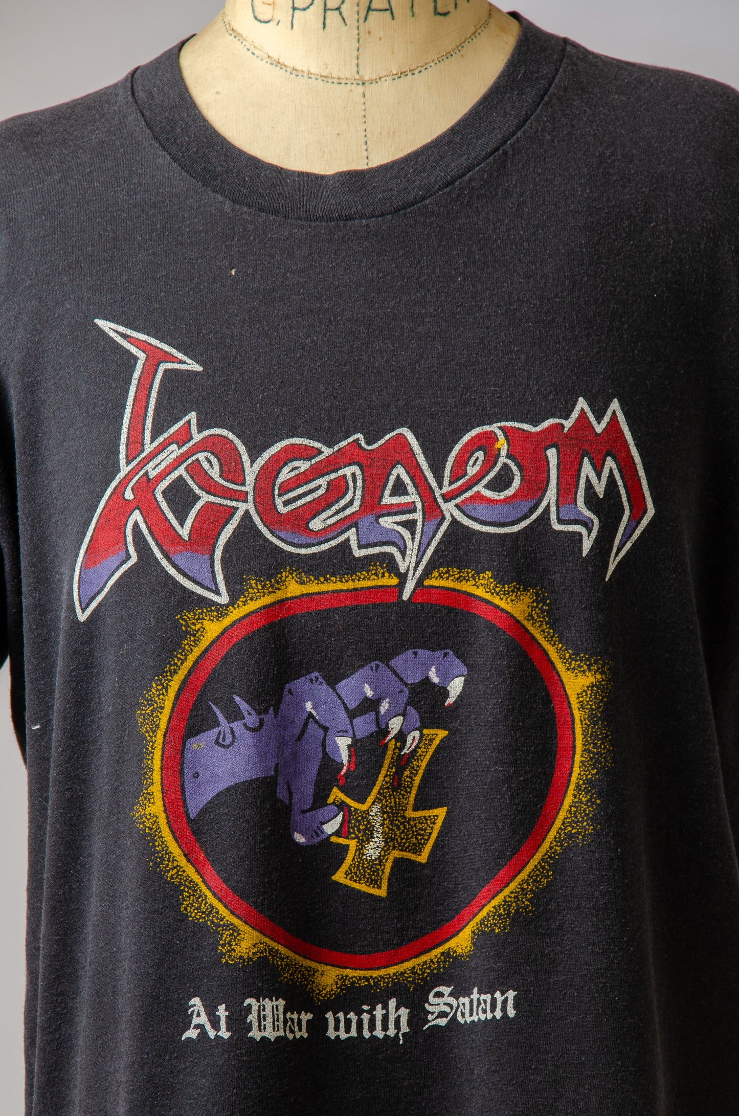 1980s VENOM At War with Satan Word Tour Early Metal T Shirt