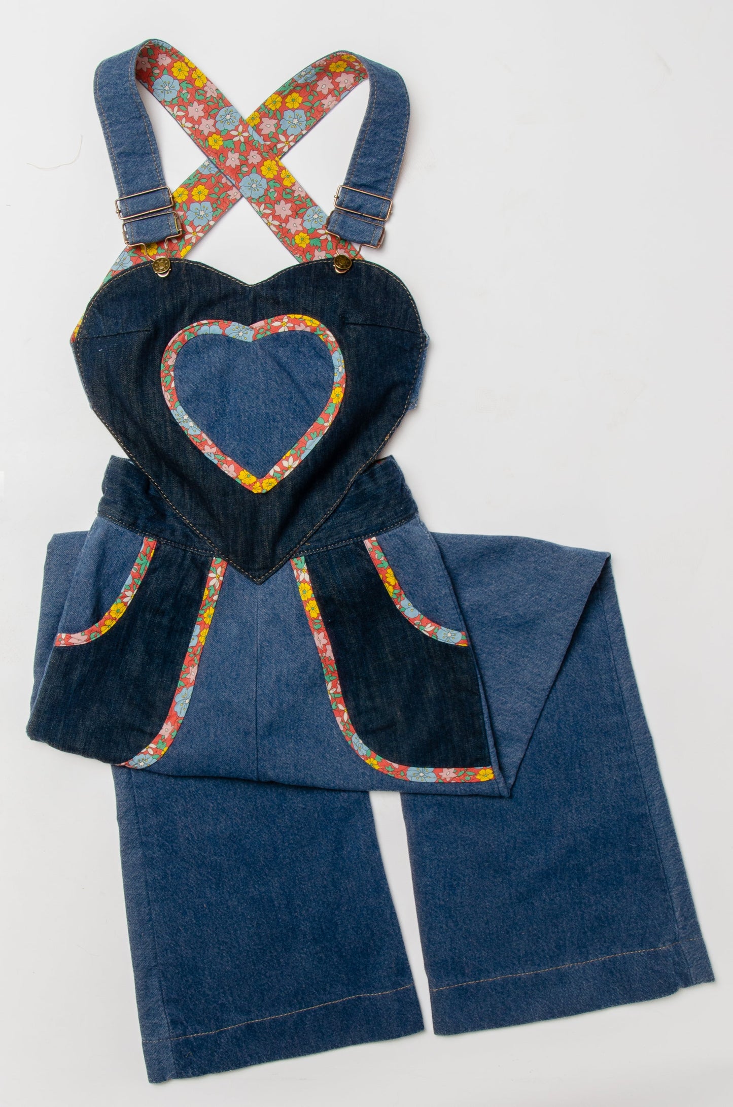 Rodeo Sweetheart Patchwork Vintage Denim Jumpsuit