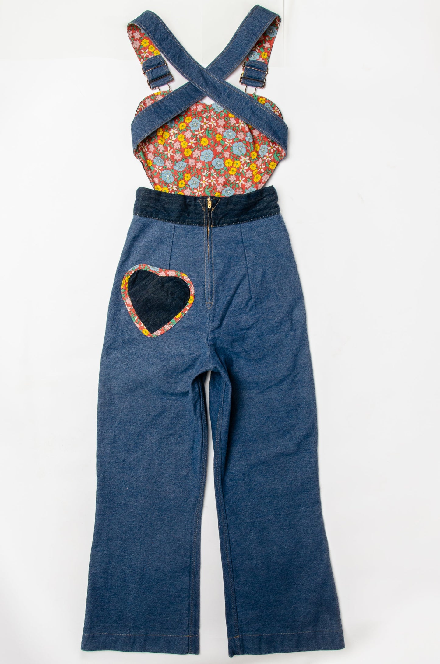 Rodeo Sweetheart Patchwork Vintage Denim Jumpsuit