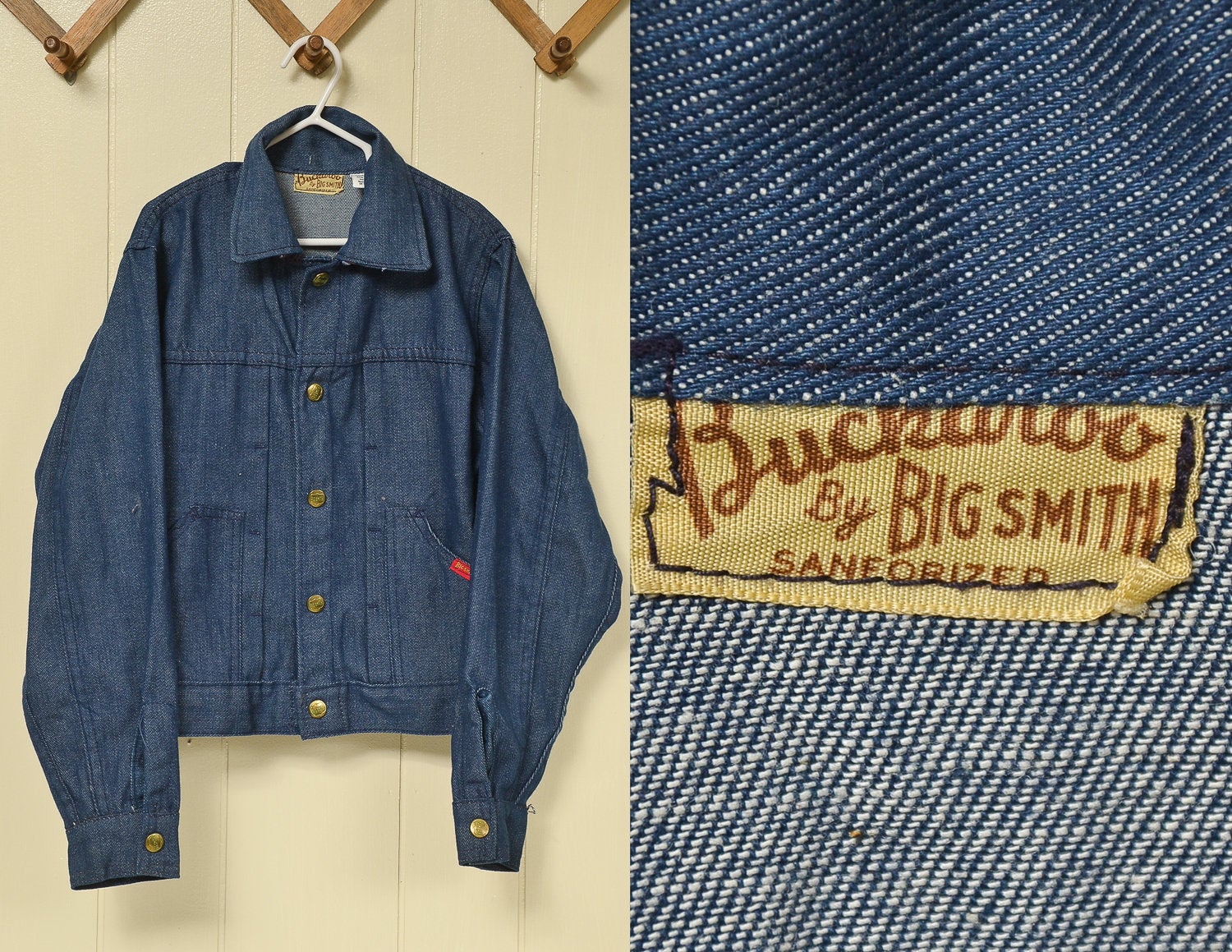 Vintage Big Smith Buckaroo Dark Denim Ranch Hand Boys Jean Jacket