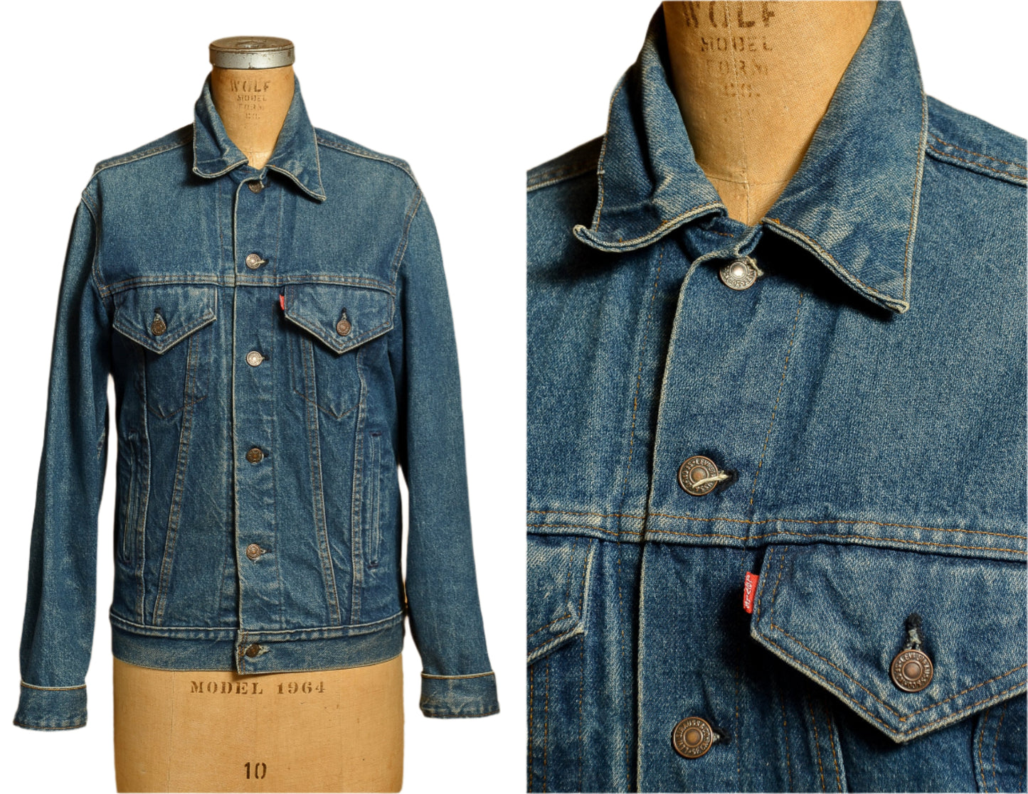 1980s Levis Trucker Jacket Dark Denim Ranch Hand Four Pocket Levi's 506 Jean Jacket