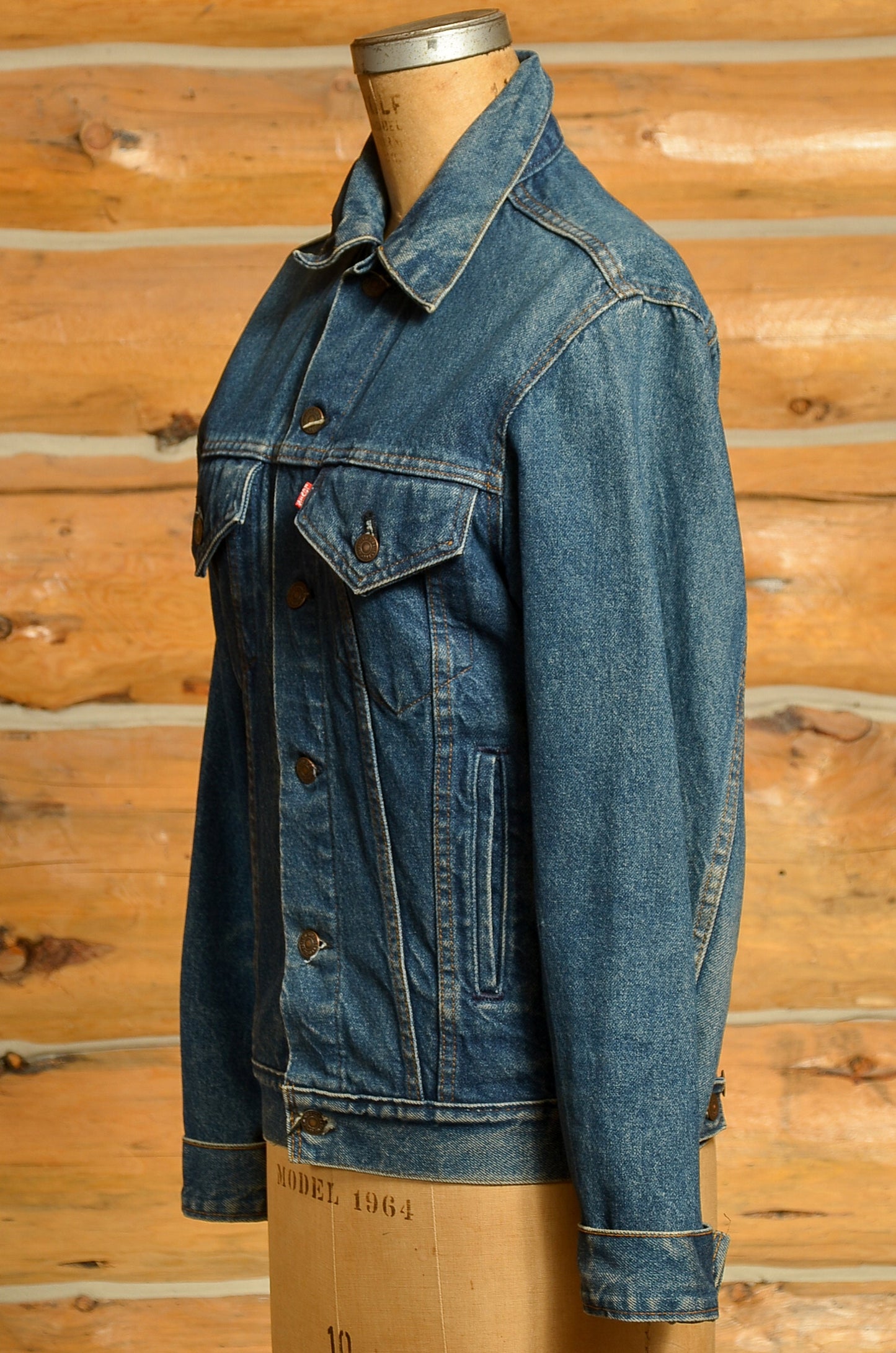 1980s Levis Trucker Jacket Dark Denim Ranch Hand Four Pocket Levi's 506 Jean Jacket