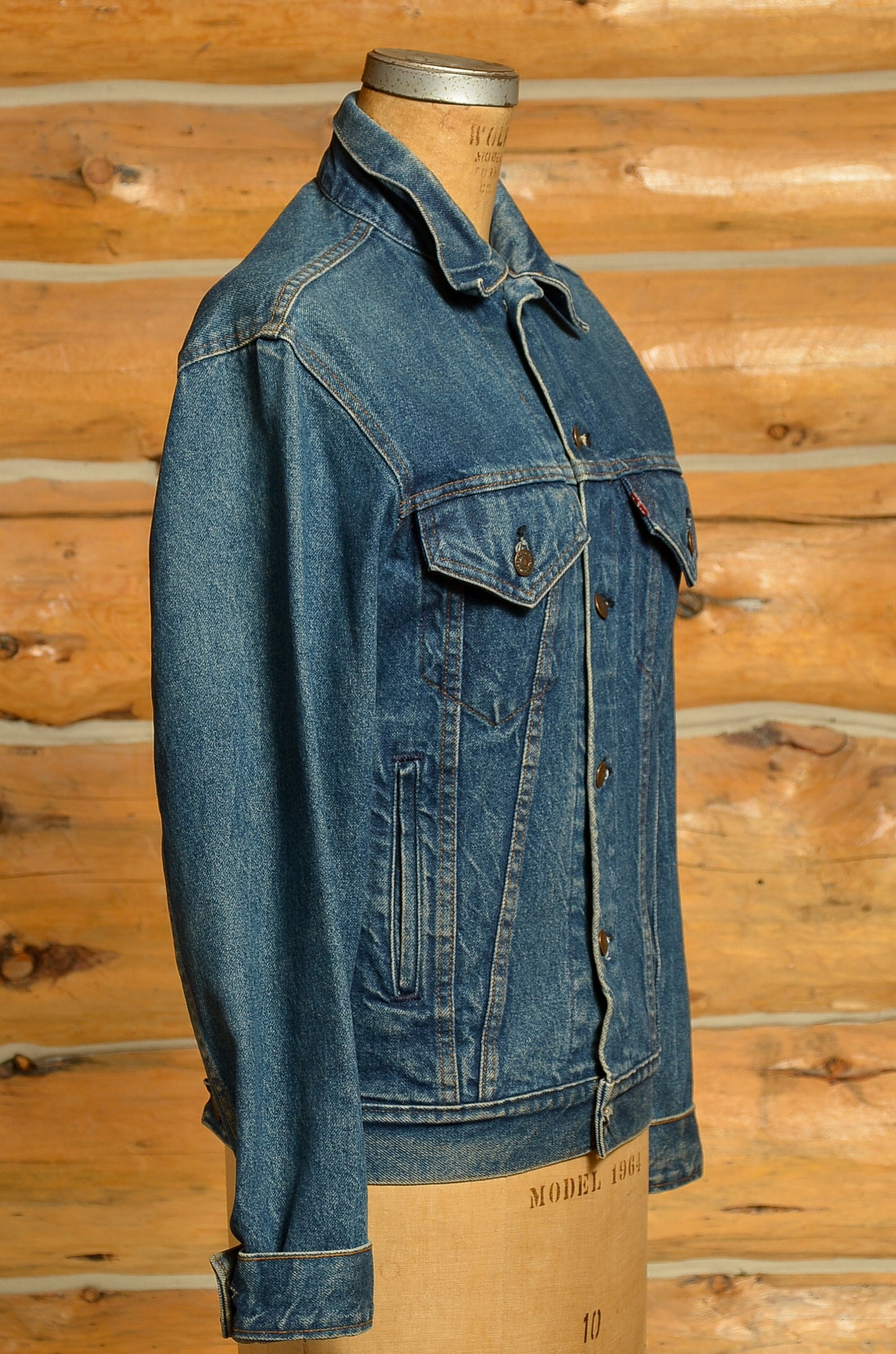 1980s Levis Trucker Jacket Dark Denim Ranch Hand Four Pocket Levi's 506 Jean Jacket