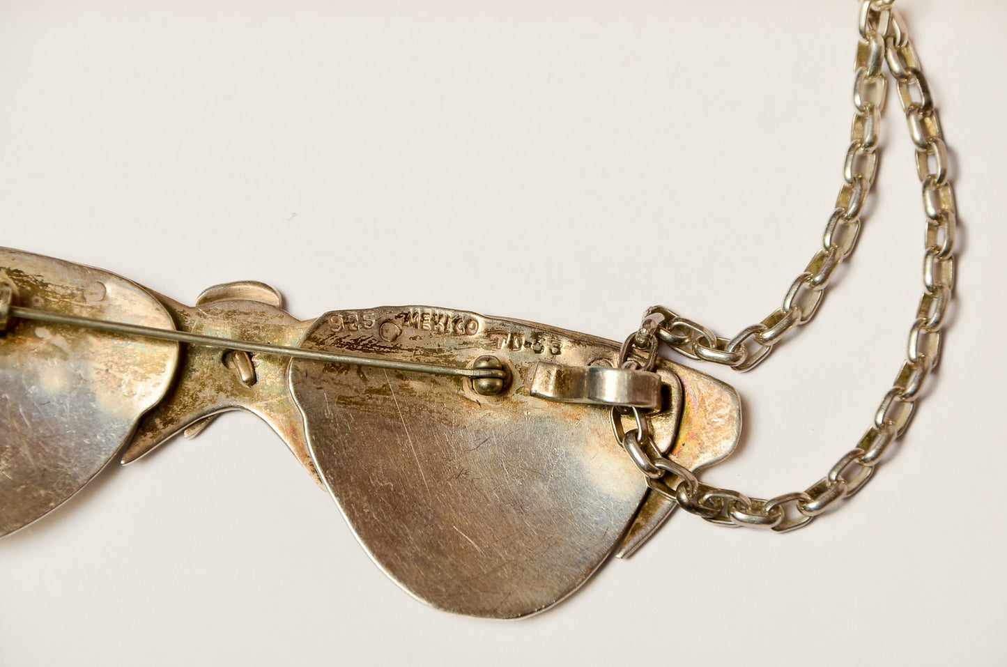 1960s Taxco Sterling Silver Sunglasses Pendant Necklace