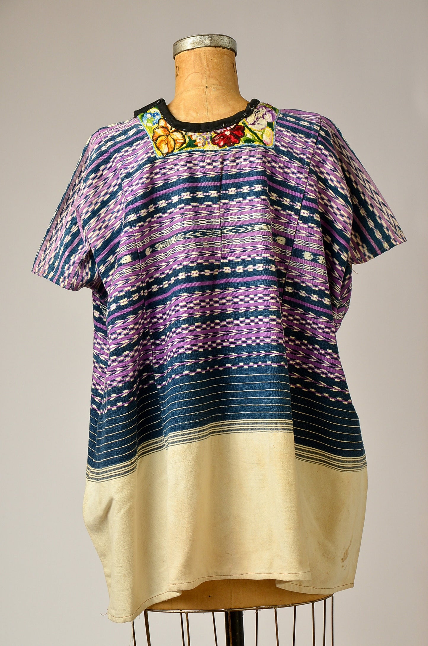 Antique Guatemalan Huipil Blouse Hand Woven Serape