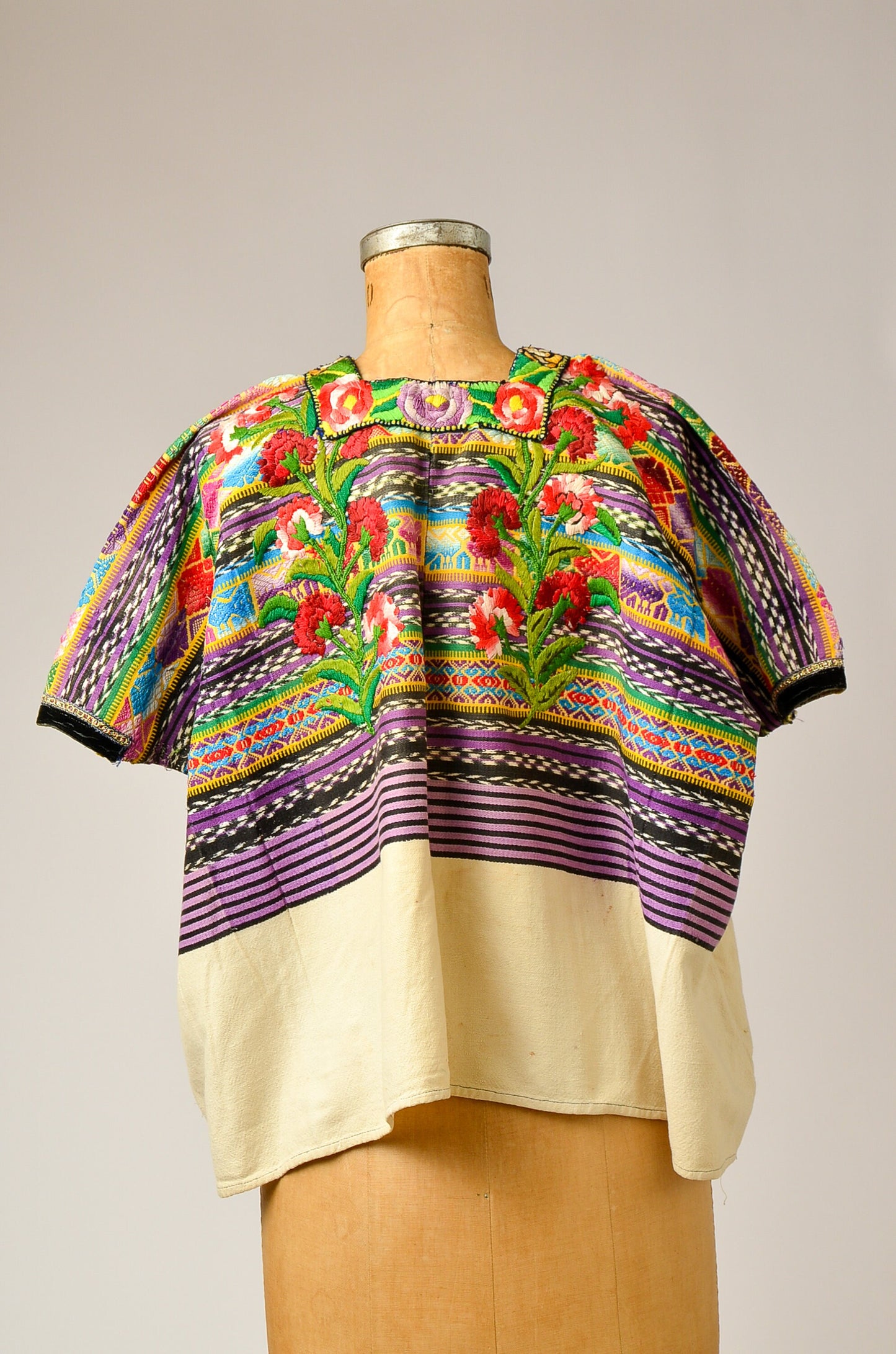 Antique Guatemalan Huipil Blouse Hand Woven Traditional Top