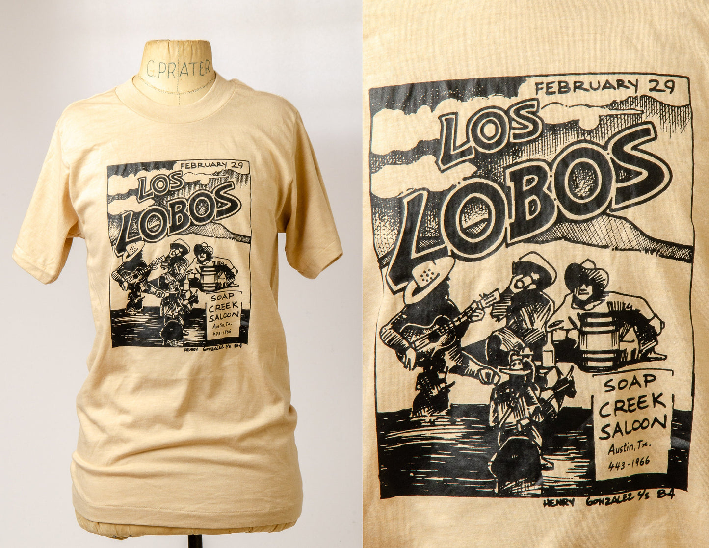 1980s Soap Creek Saloon Los Obos Austin Texas Henry Gonzales T Shirt